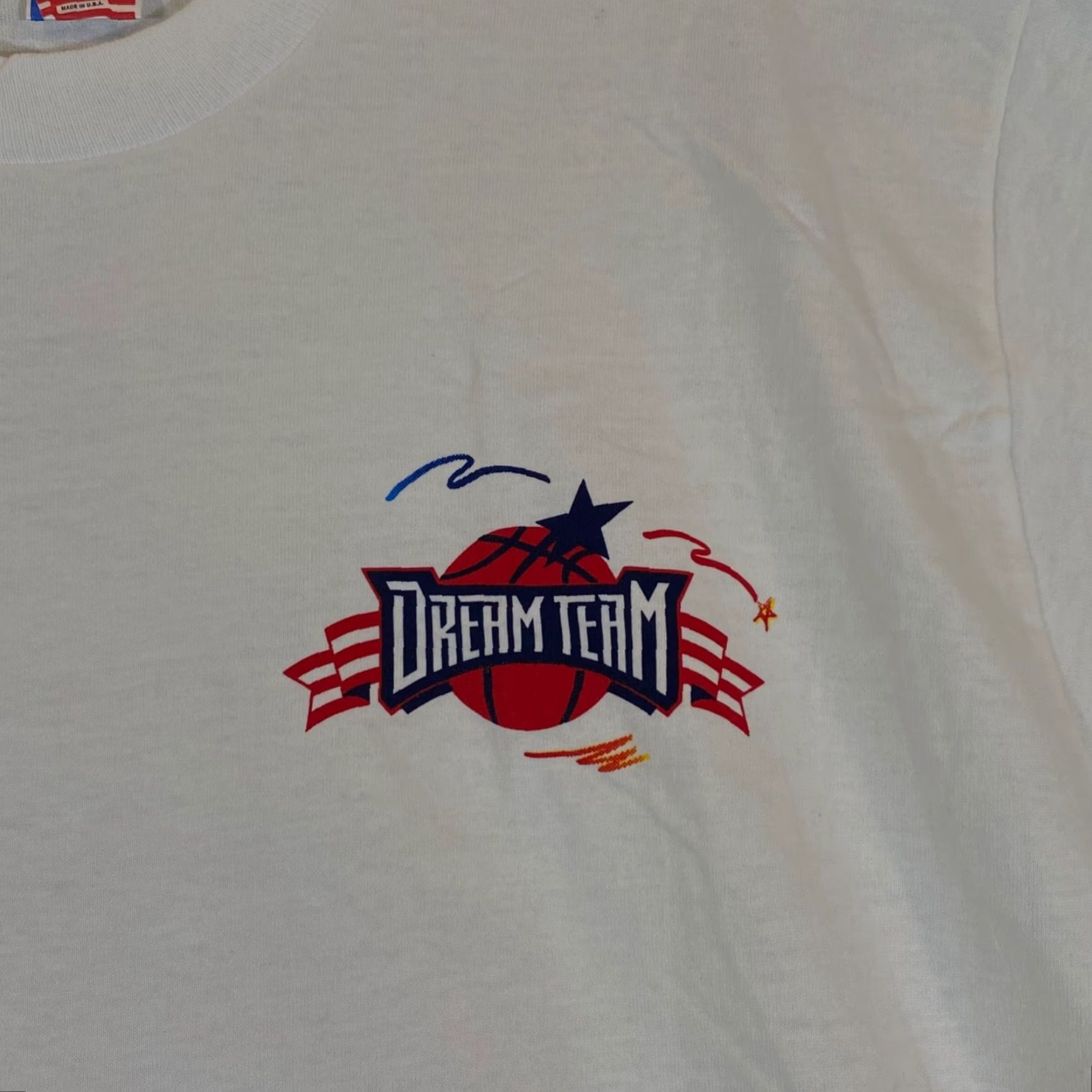 Fruit Of The Loom VINTAGE Fruit of the Loom Dream Team Basketball Shirt Mens XL White Logo Tee S/S 1990s Size US XL / EU 56 / 4 - 3 Thumbnail