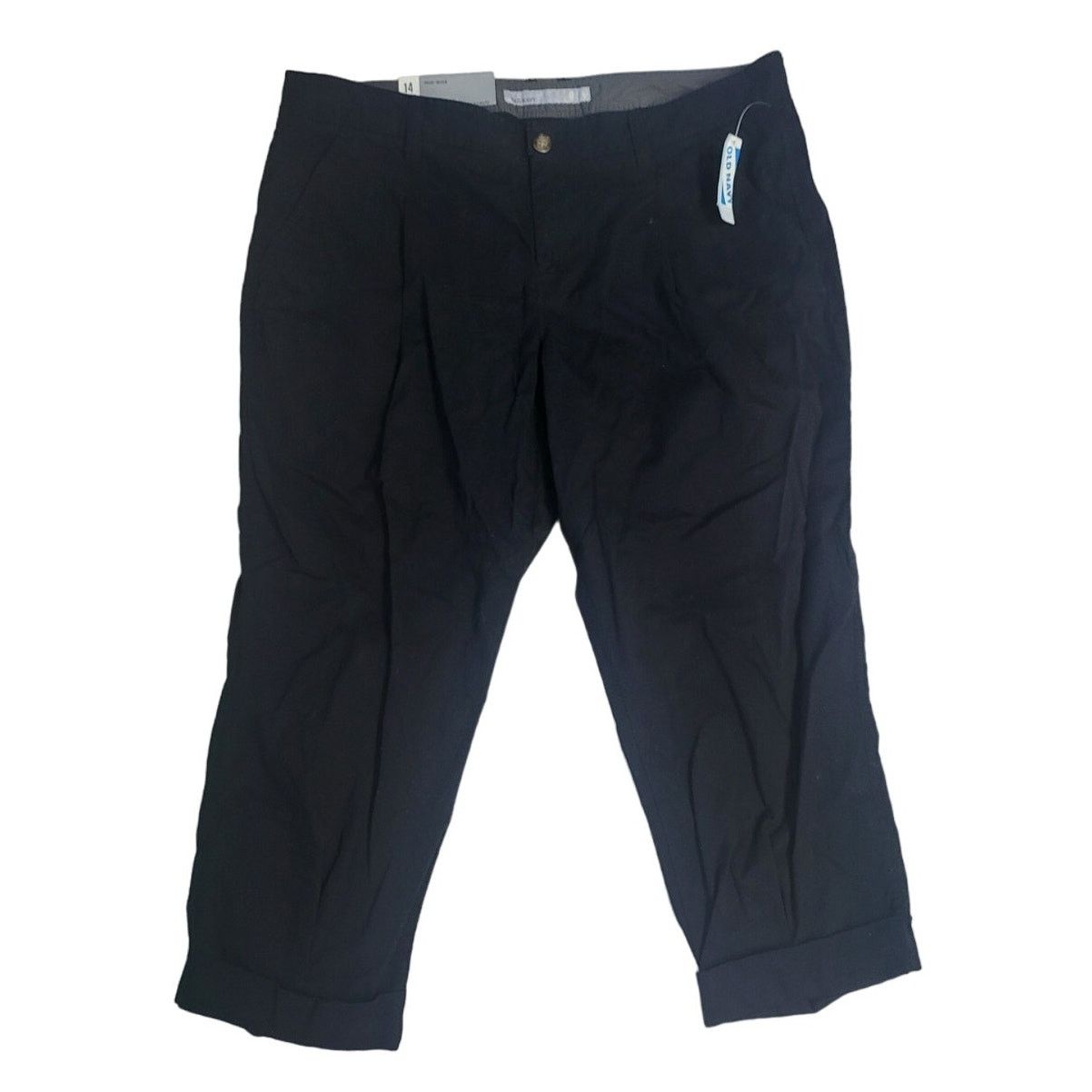 Old Navy Old Navy Black Mid Rise Cropped Pants - Size 14 Size 36" / US 14 / IT 50 - 1 Thumbnail