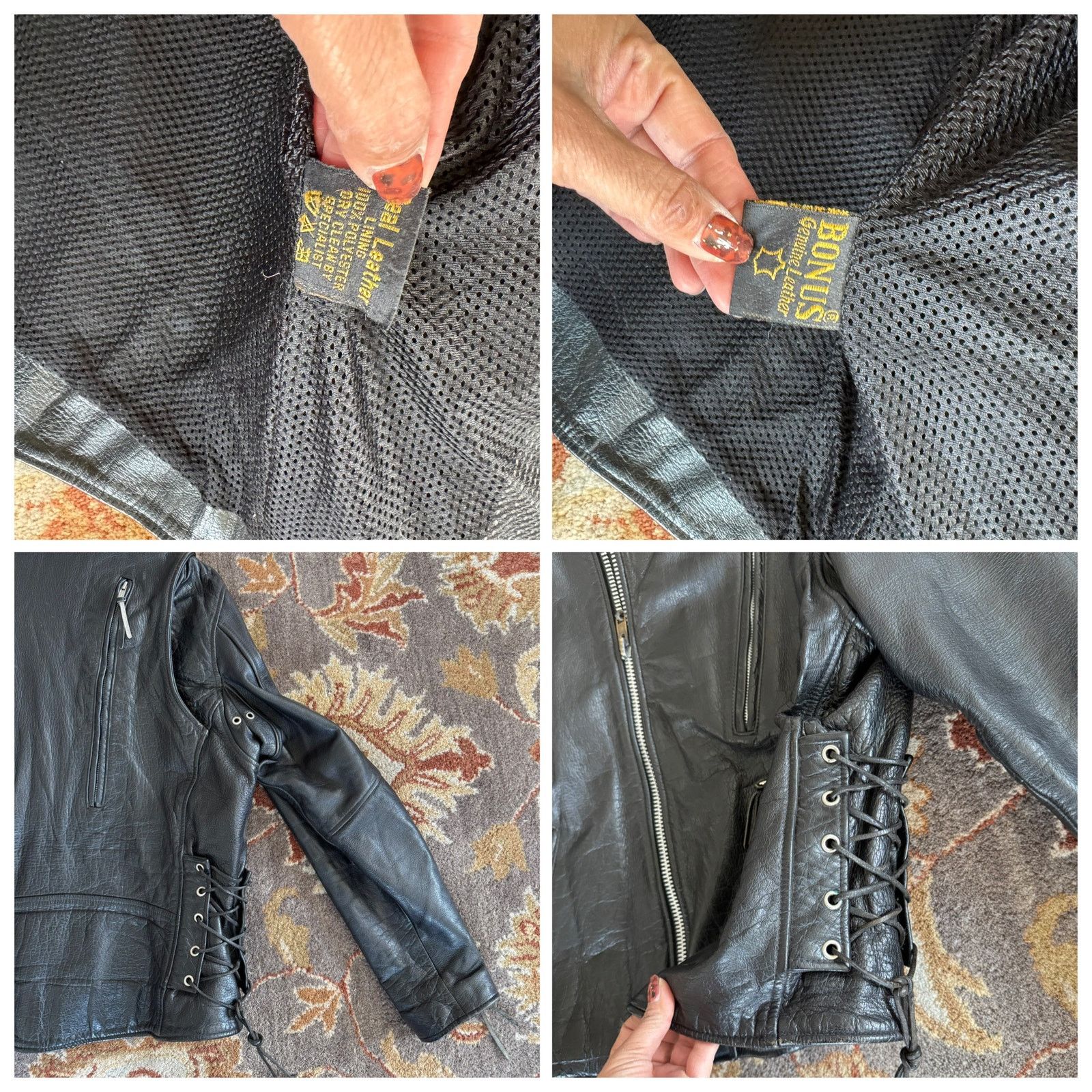 Other Vintage Bonus leather moto jacket size M rocker goth street Size M / US 6-8 / IT 42-44 - 15 Thumbnail
