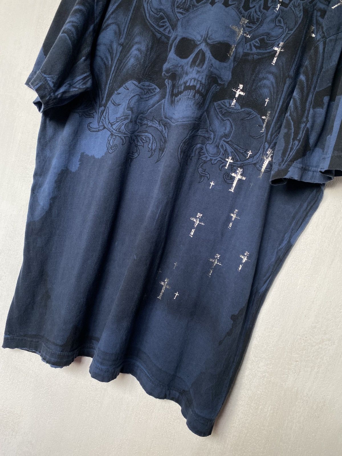 Affliction RARE Affliction Cross Skull Wings Graphic Tshirt Size US XL / EU 56 / 4 - 4 Thumbnail