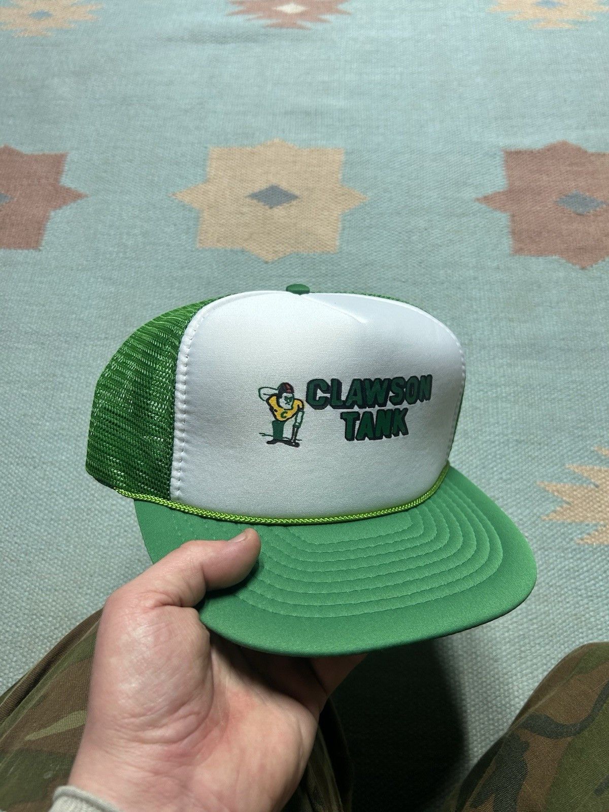 Vintage Vtg trucker hat Clawson tank Michigan oil gas green white Size ONE SIZE - 1 Thumbnail