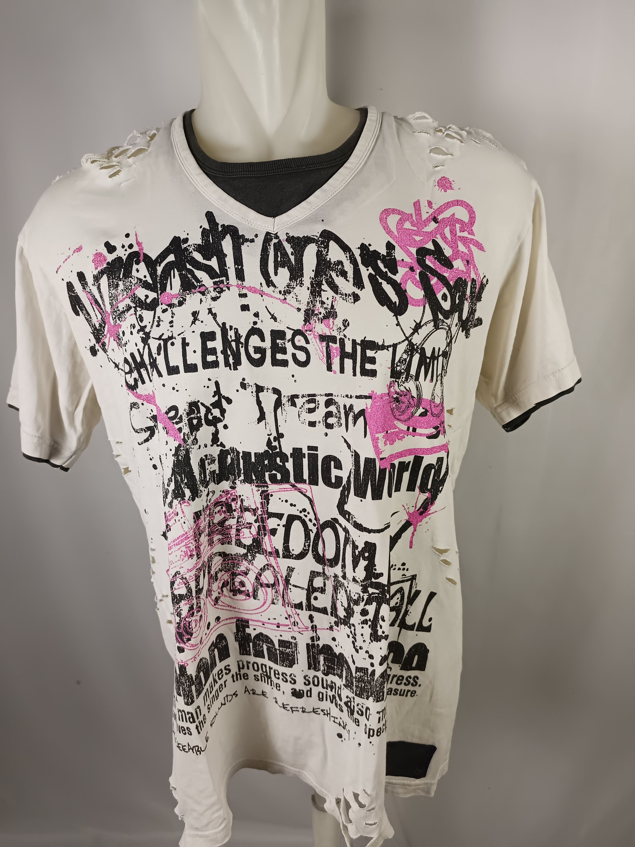 If Six Was Nine × Japanese Brand × Vintage Time Step POEM Print Distressed Tshirt Double Layer Size US XL / EU 56 / 4 - 20 Thumbnail