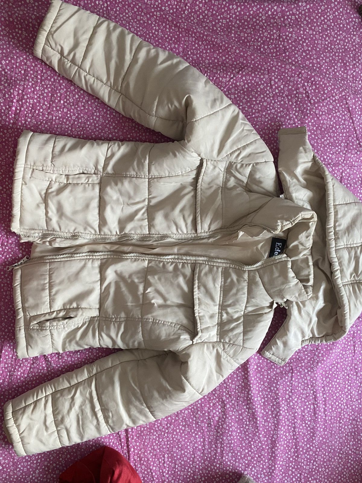 Designer Essential Puffer – Beige Hooded Winter Jacket,Cozy & Minimal Size M / US 6-8 / IT 42-44 - 2 Thumbnail