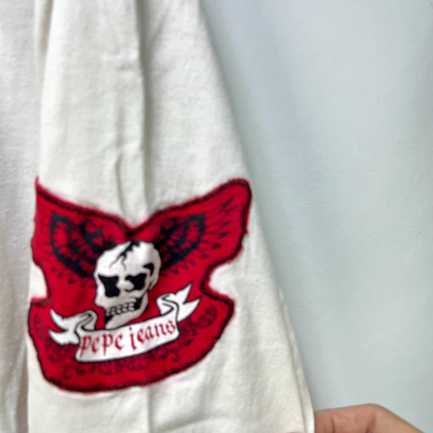 Pepe Jeans VINTAGE Pepe Jeans Shirt 3XL Mens White Cotton Tiger Logo 90s Long Sleeve Baggy Crew Neck Size US XXL / EU 58 / 5 - 4 Thumbnail