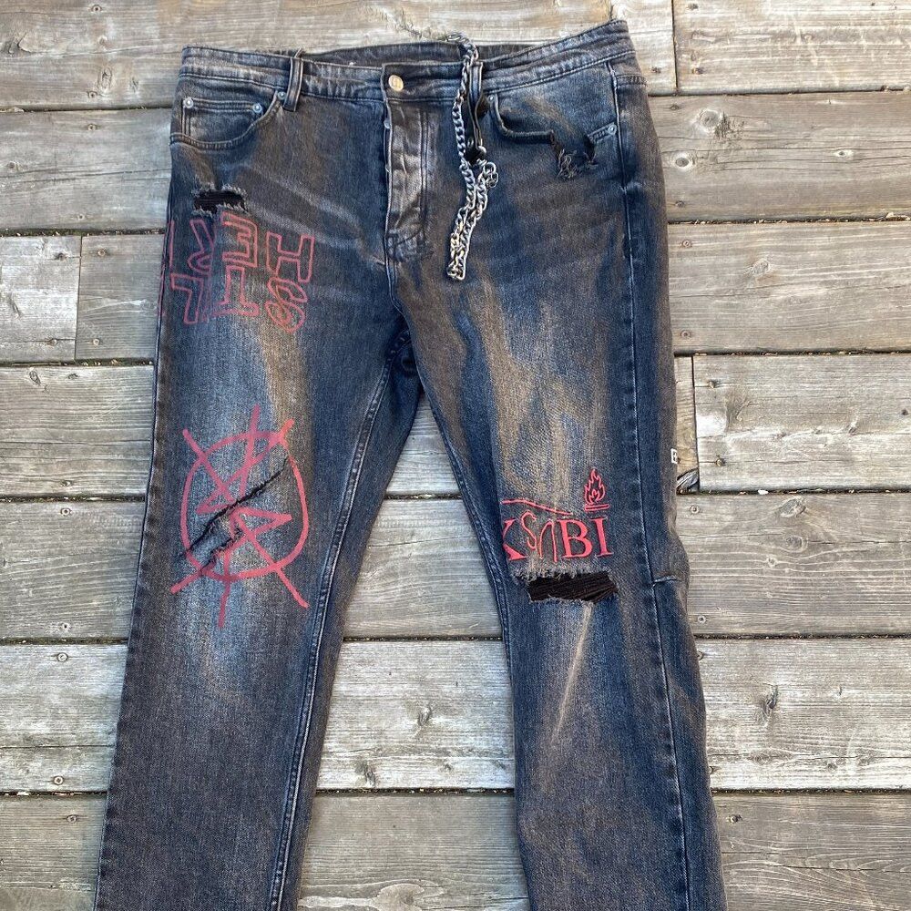 Ksubi RARE Ksubi Chitch Maniac Embroidered Jeans Size 36 Gray Size US 36 / EU 52 - 2 Thumbnail