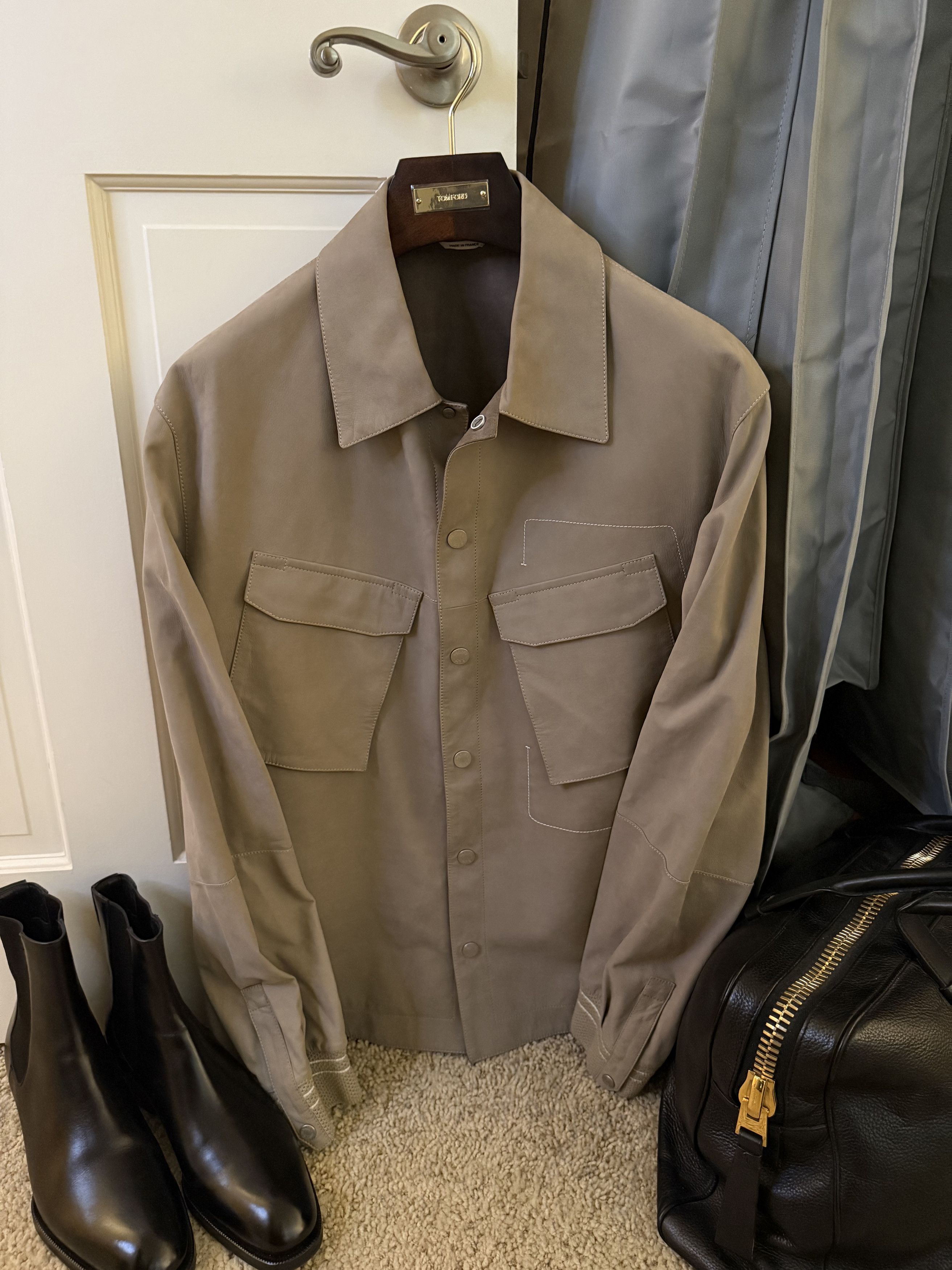Hermes Best Dressed Ultra Rare $15K w/tax HERMES Calfskin Overshirt Size US XL / EU 56 / 4 - 3 Thumbnail