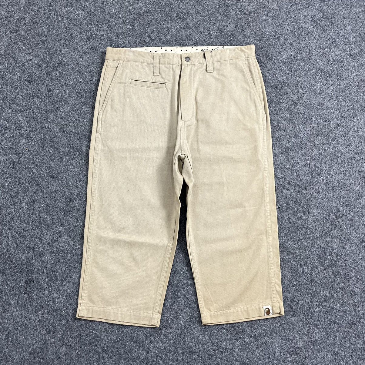 Bape A Bathing Ape Bape 3/4 Khaki Short Pants Size US 28 / EU 44 - 1 Thumbnail