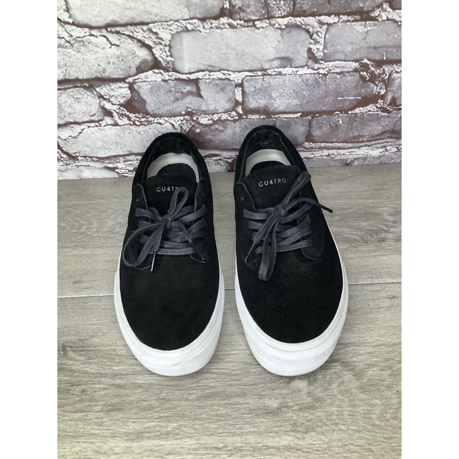 Other CU4TRO Black Suede Leather Lace Up Low Top Sneakers Shoes Wo Size US 10 / IT 40 - 2 Thumbnail