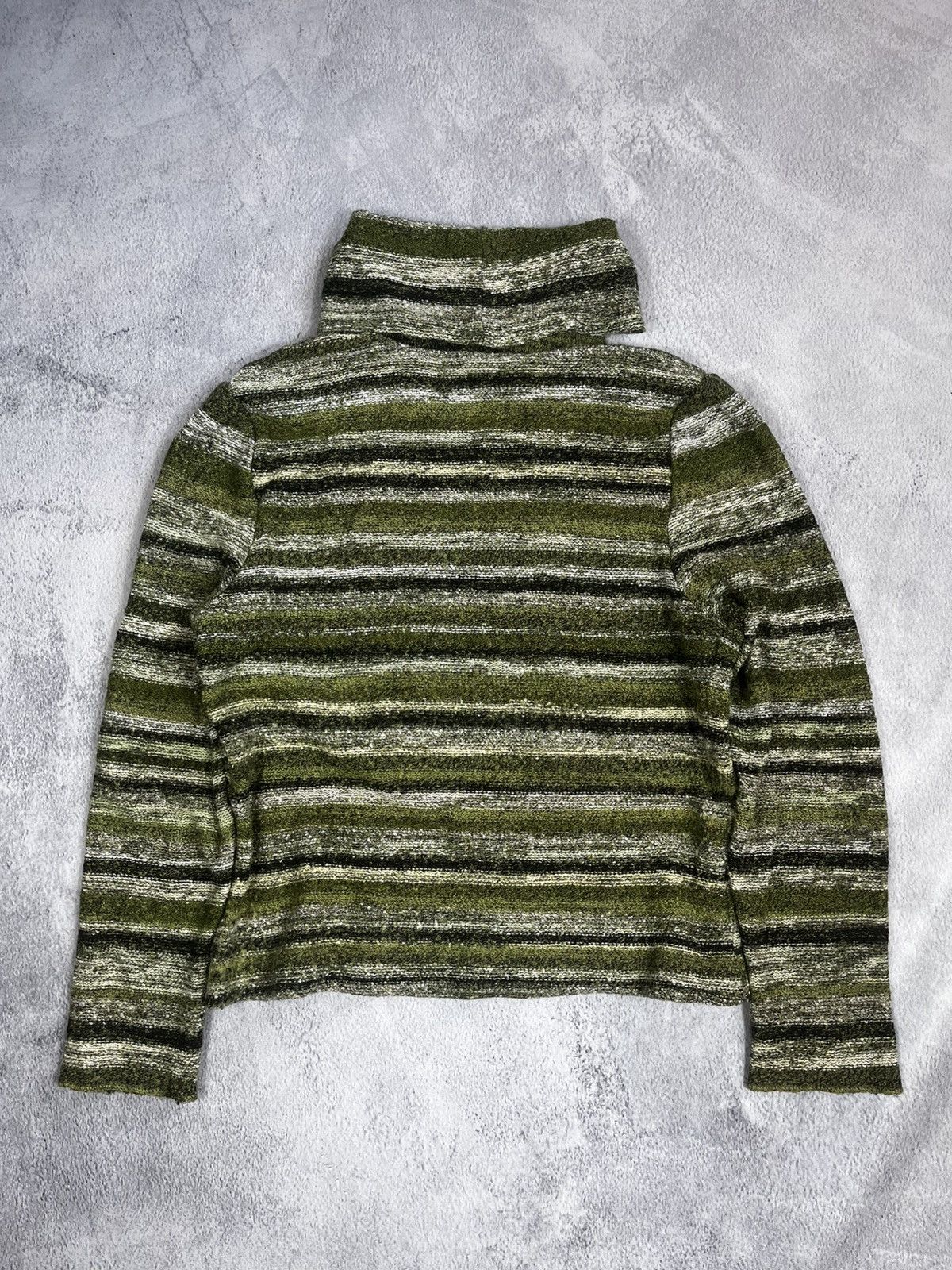 Vintage Vintage Y2K striped turtleneck sweater 00s old money style Size M / US 6-8 / IT 42-44 - 2 Thumbnail