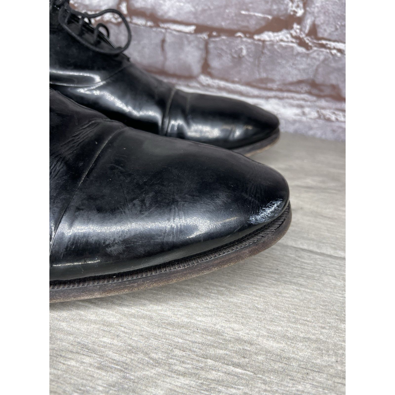 Sturhling Rolando Sturlini Black Patent Leather Derby Tuxedo Dress Sho Size US 12 / EU 45 - 13 Thumbnail