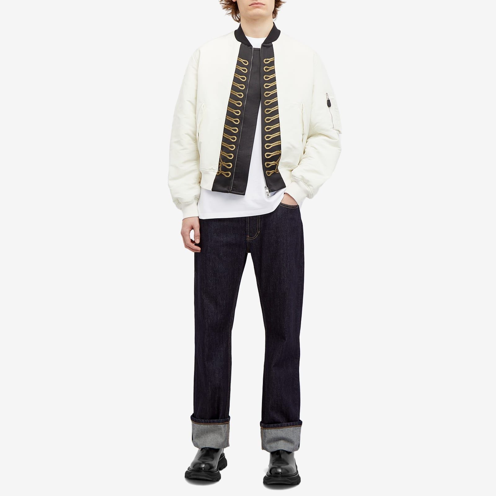 Alexander McQueen o1w1db10725 Trompe-l'œil Bomber Jacket in Bone/Black Size US M / EU 48-50 / 2 - 2 Thumbnail