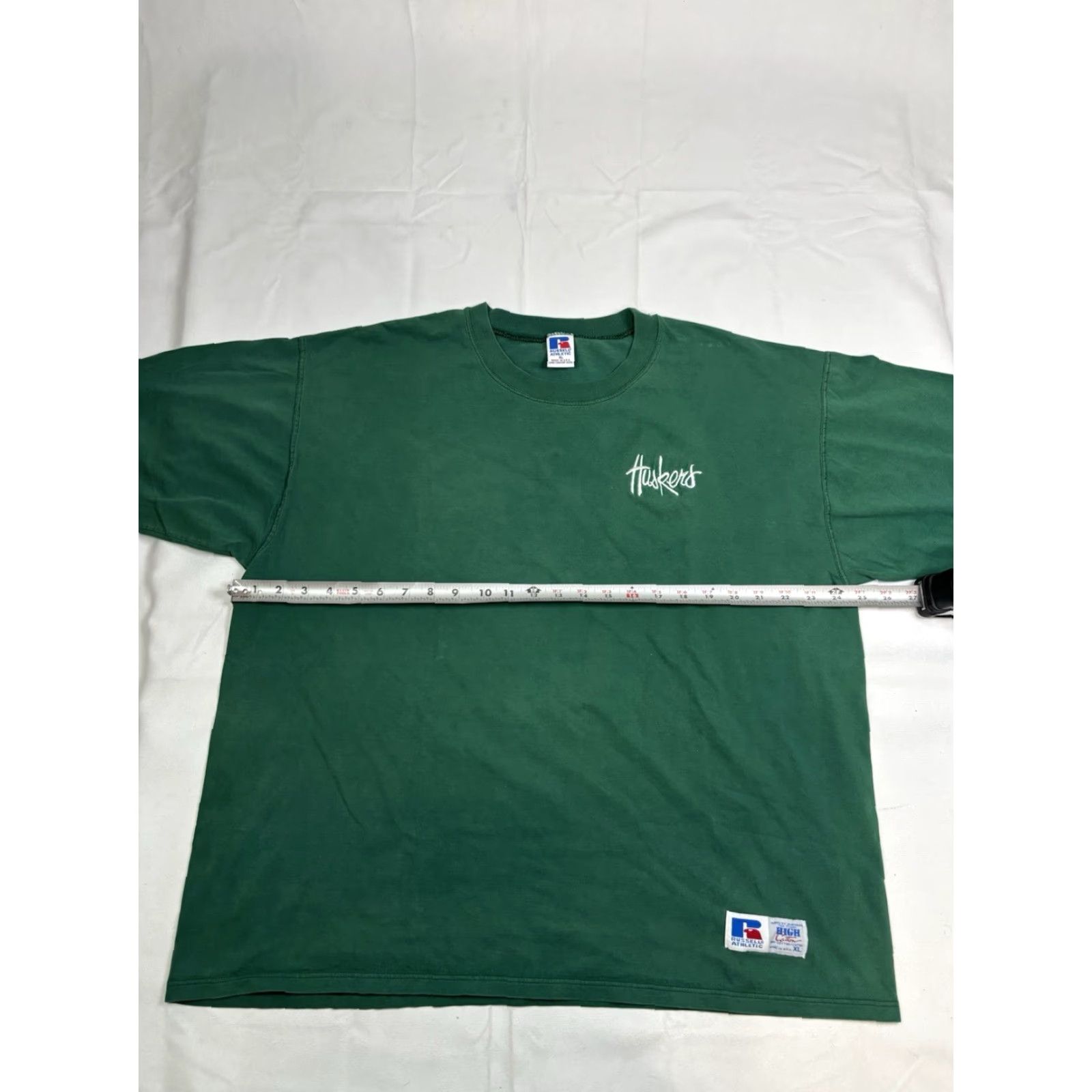 Russell Athletic VINTAGE Russell Athletic T Shirt Men’s XL Green Nebraska Huskers 90s Sports USA Crew Neck Short Sleeve Men Size US XL / EU 56 / 4 - 5 Thumbnail