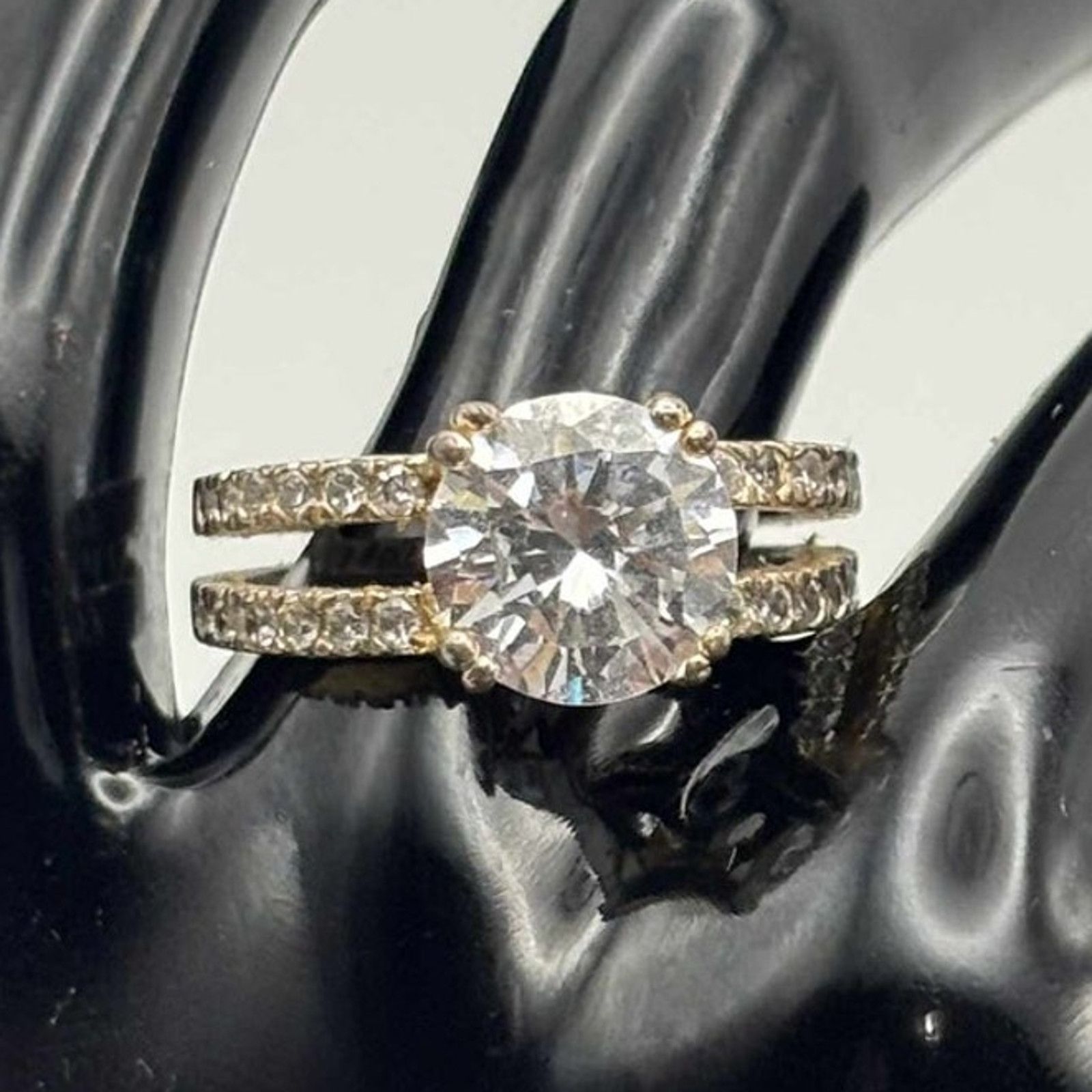Other Vintage Silver Crystal Ring Size ONE SIZE - 1 Thumbnail