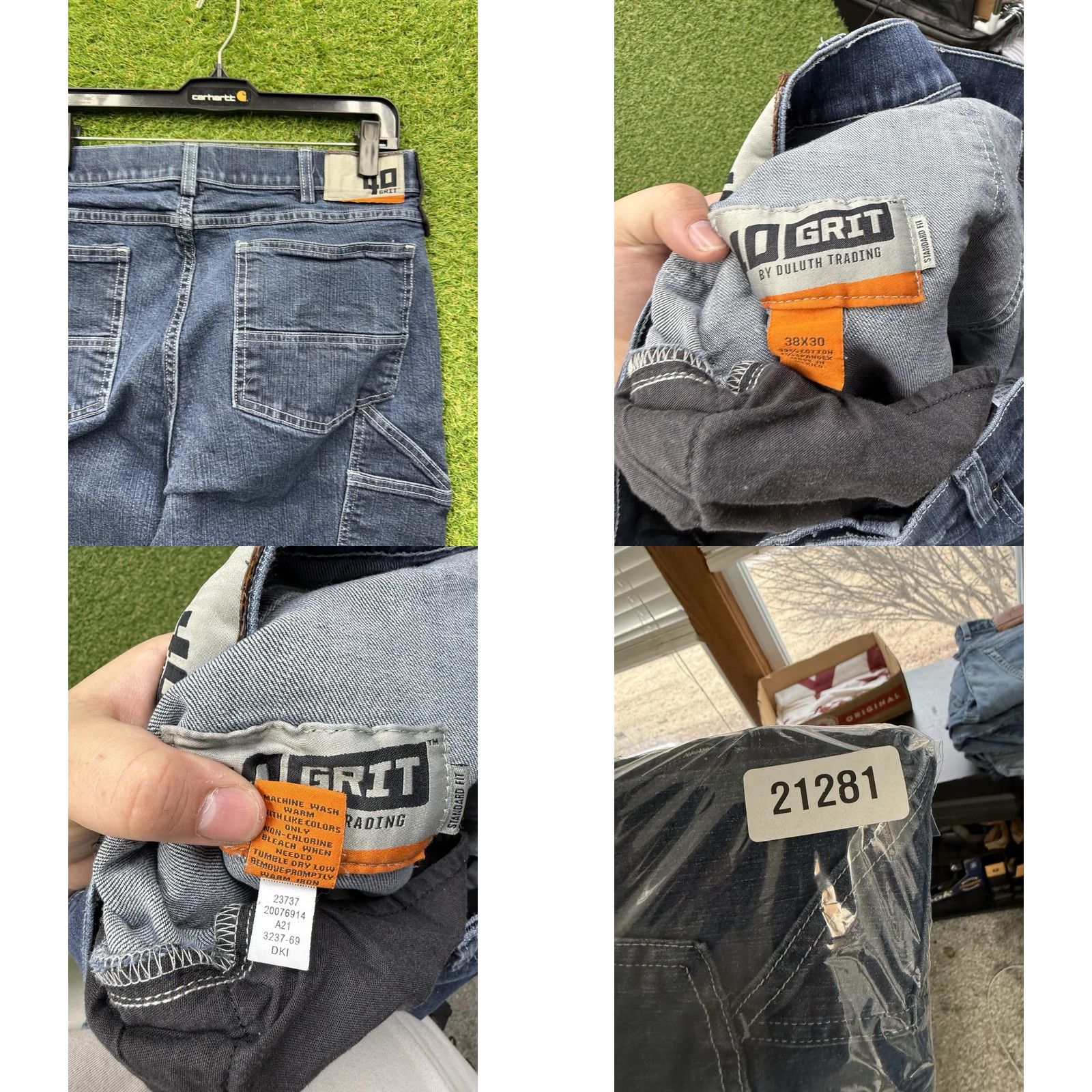 Denime Duluth Jeans Mens 38X30 Blue Dark Wash Denim Standard Fit Work 5-Pocket Straight Mid 10-12in Inseam 30in Cotton Denim Logo Vintage: No Size US 38 / EU 54 - 8 Thumbnail