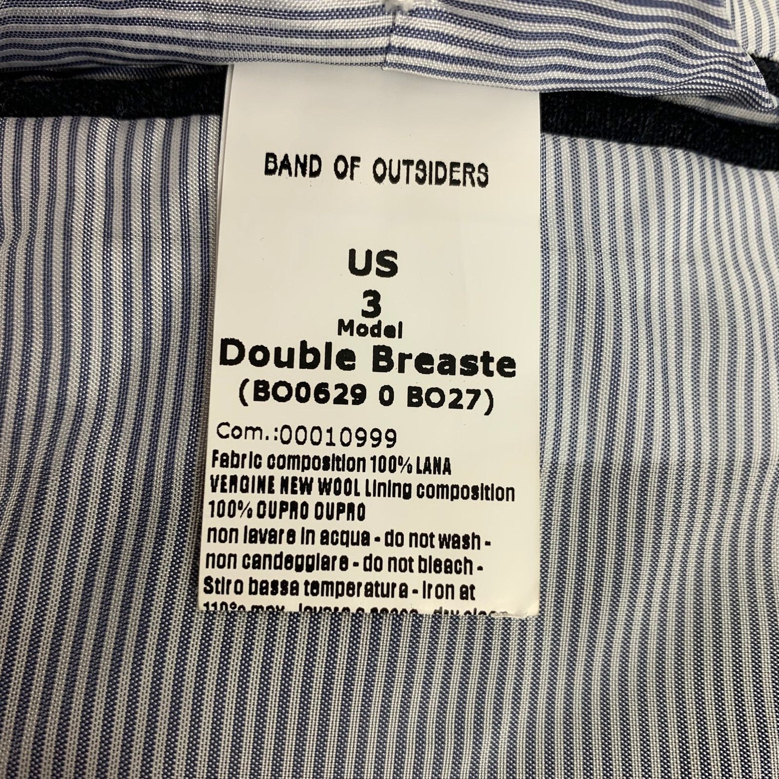 Band Of Outsiders Size 40 Grey Charcoal Wool Double Breasted Sport Coat Size 40R - 7 Thumbnail