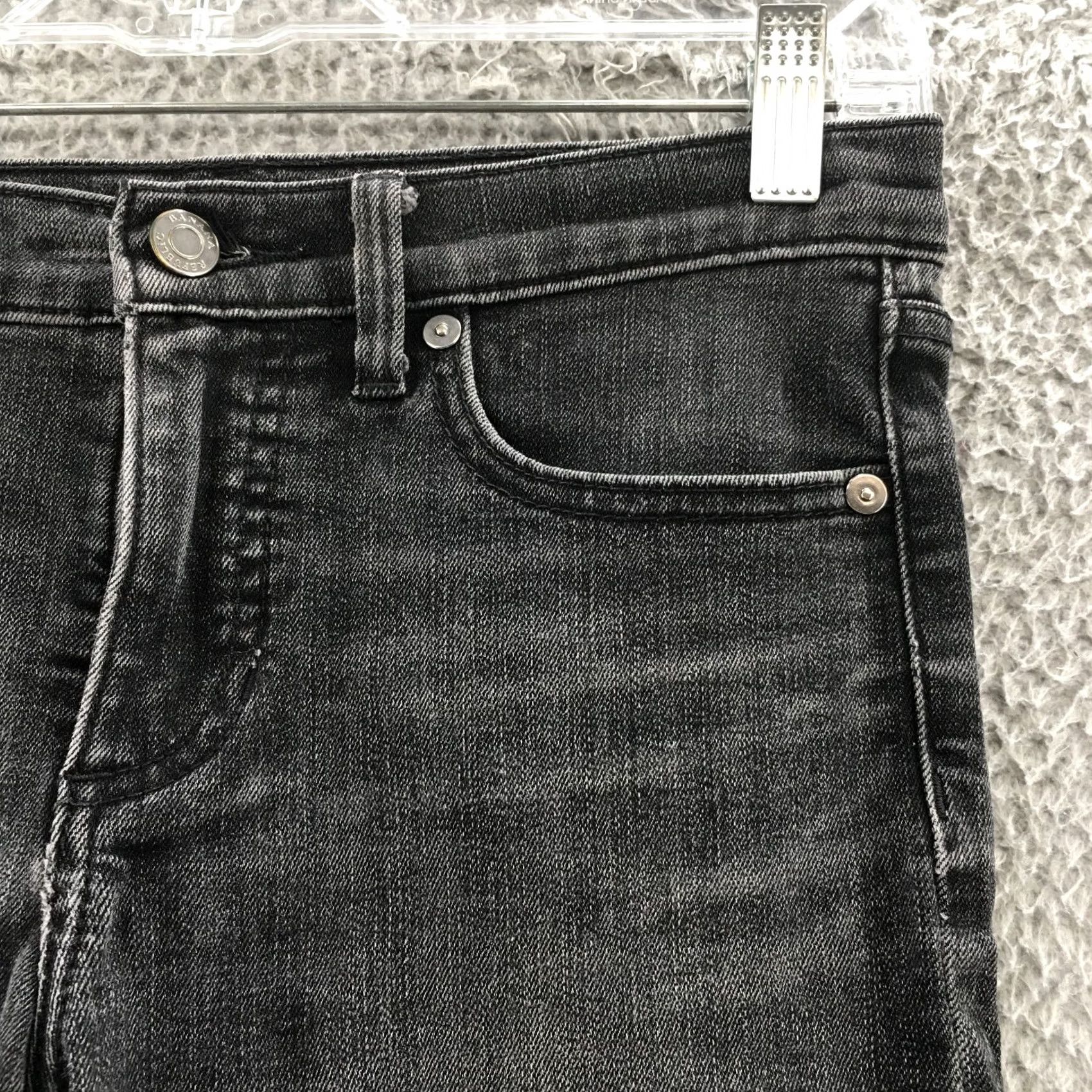 Banana Republic Banana Republic Slim Straight Jeans Womens 26 Black Cotton Blend 5-Pocket Regular Inseam 29in Modern Classic Mens Womens Boys Girls Size 26" / US 2 / IT 38 - 5 Thumbnail