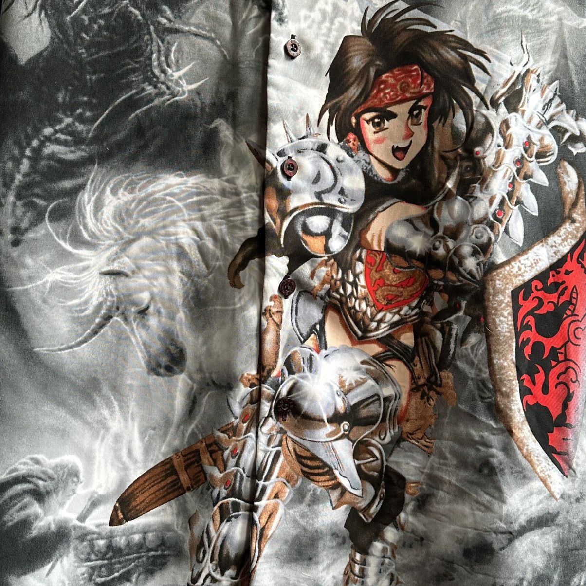 Japanese Brand Vintage 2000s Anime Dragon Japanese Style AOP Graphic Shirt Size US L / EU 52-54 / 3 - 4 Thumbnail