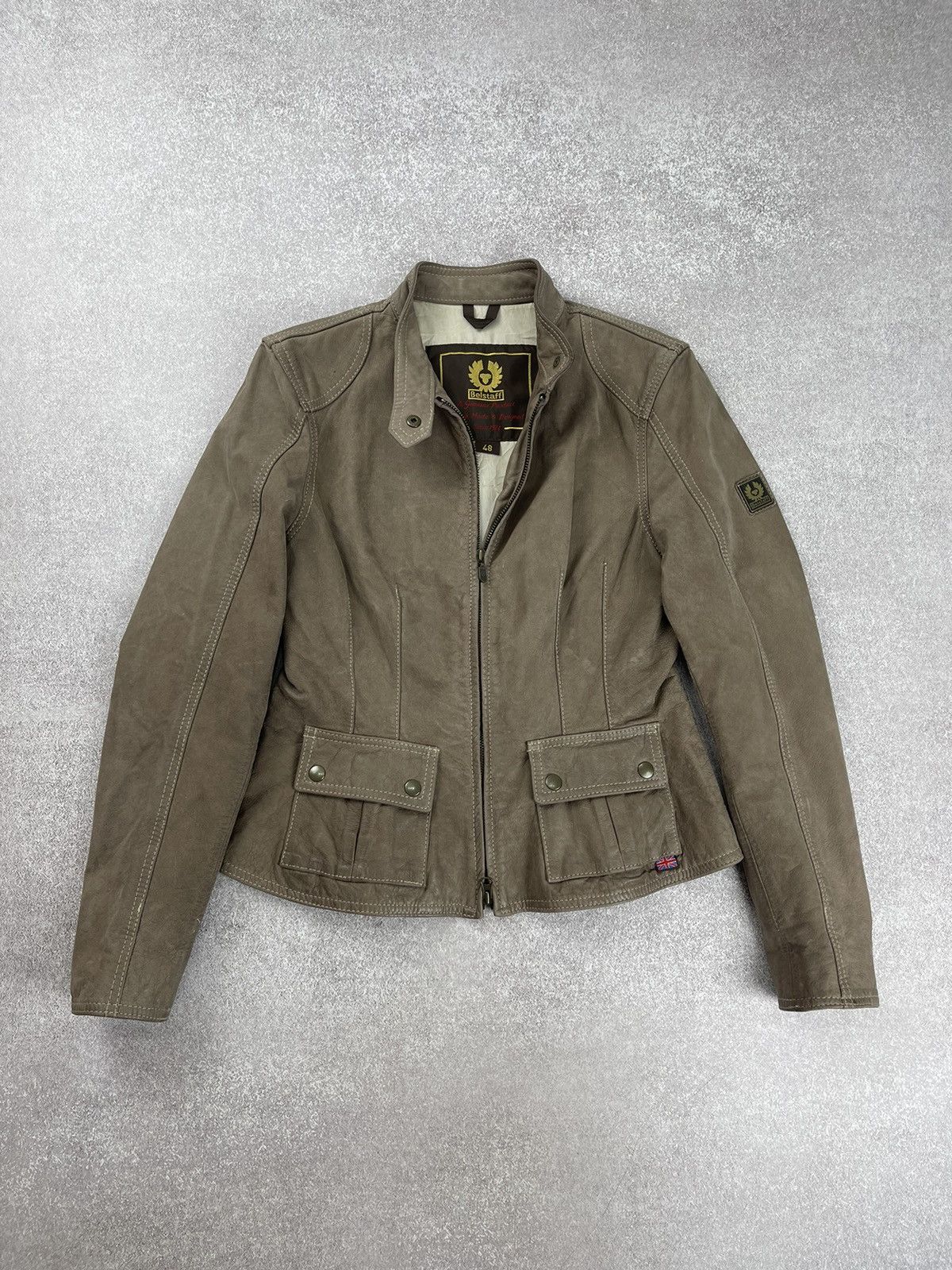 Belstaff Gold Label Motorcycle Leather Jacket Size 48