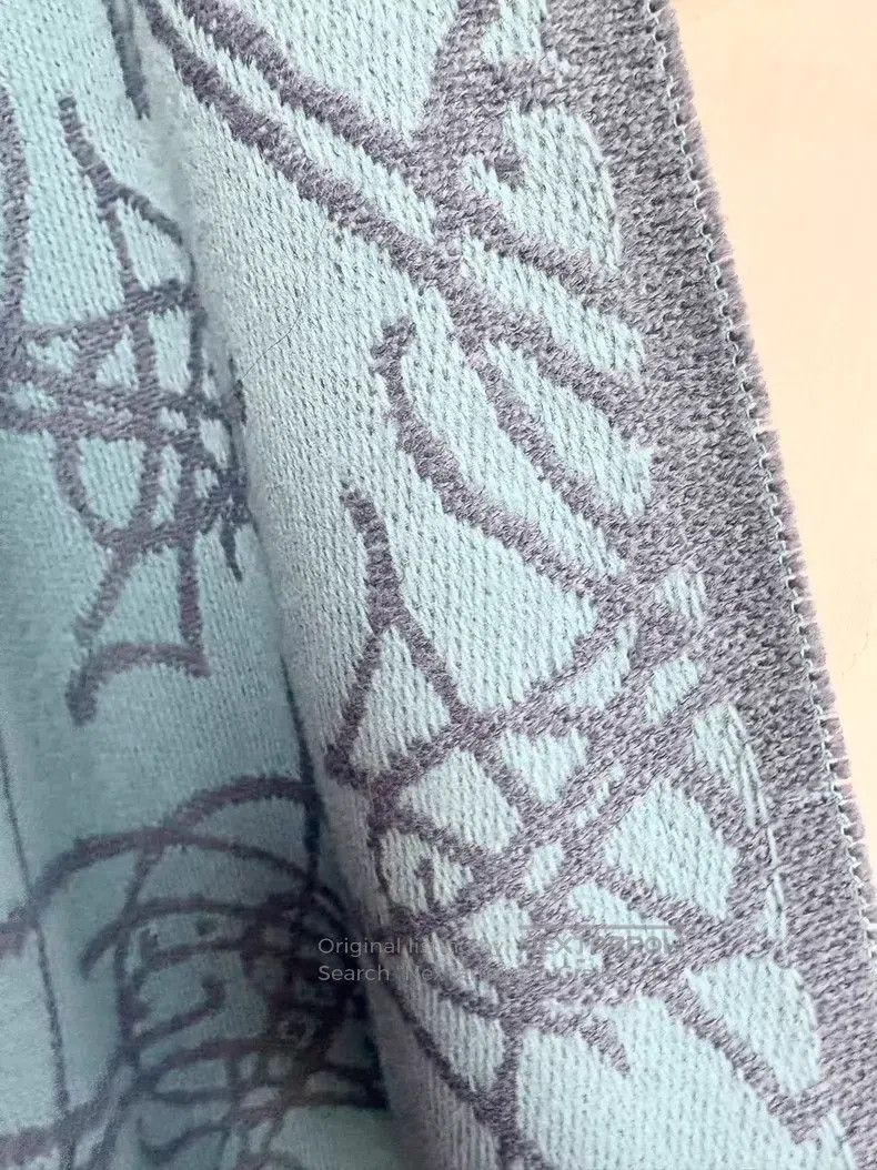 Vivienne Westwood Vivienne Westwood Blue Two-Tone Embroidered Saturn Scarf Size ONE SIZE - 8 Thumbnail