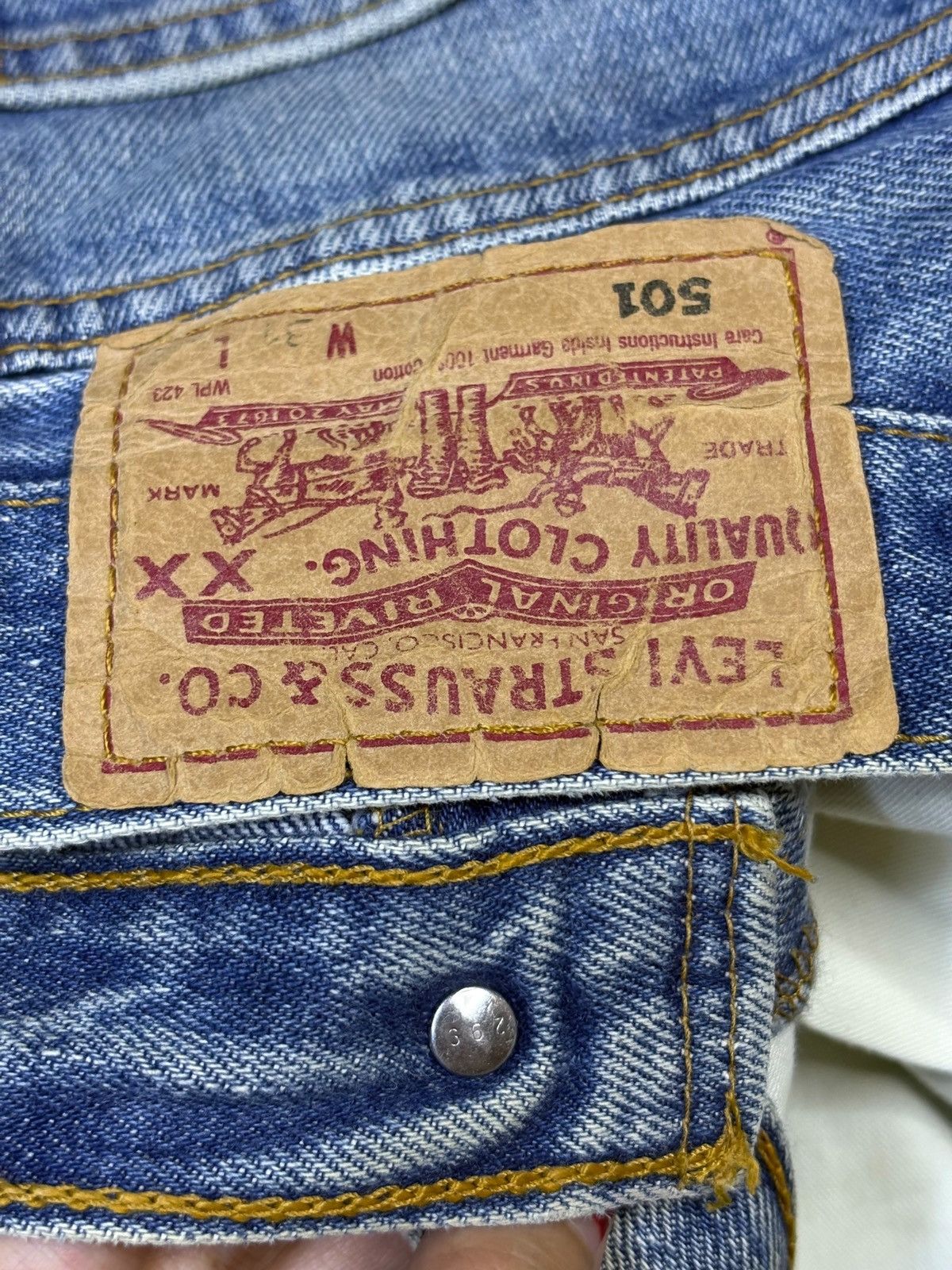 Levi's Vintage 90s Levis 501 Mud Wash Distressed Jeans Size US 30 / EU 46 - 11 Thumbnail