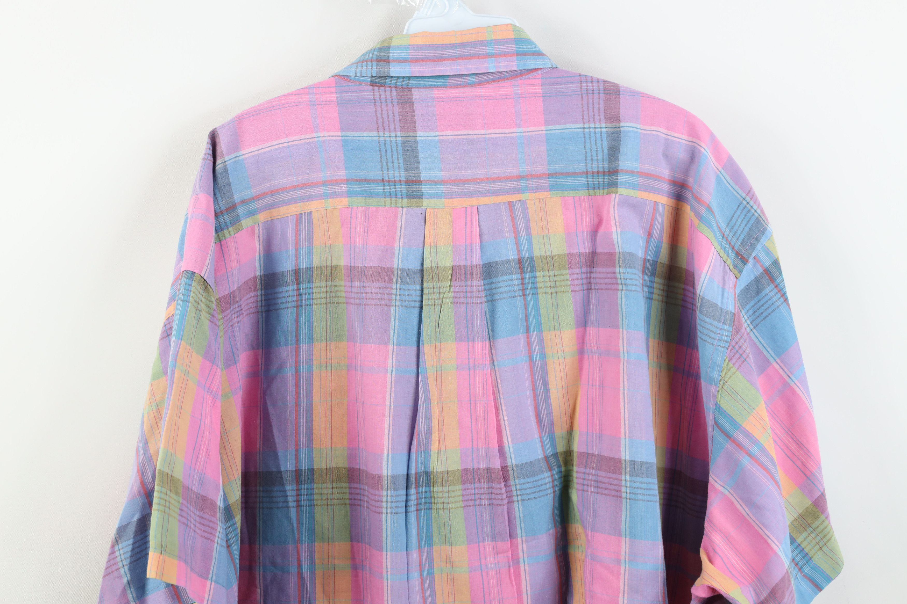 Vintage Vintage 90s Streetwear Madras Short Sleeve Button Shirt Size US XXL / EU 58 / 5 - 12 Thumbnail