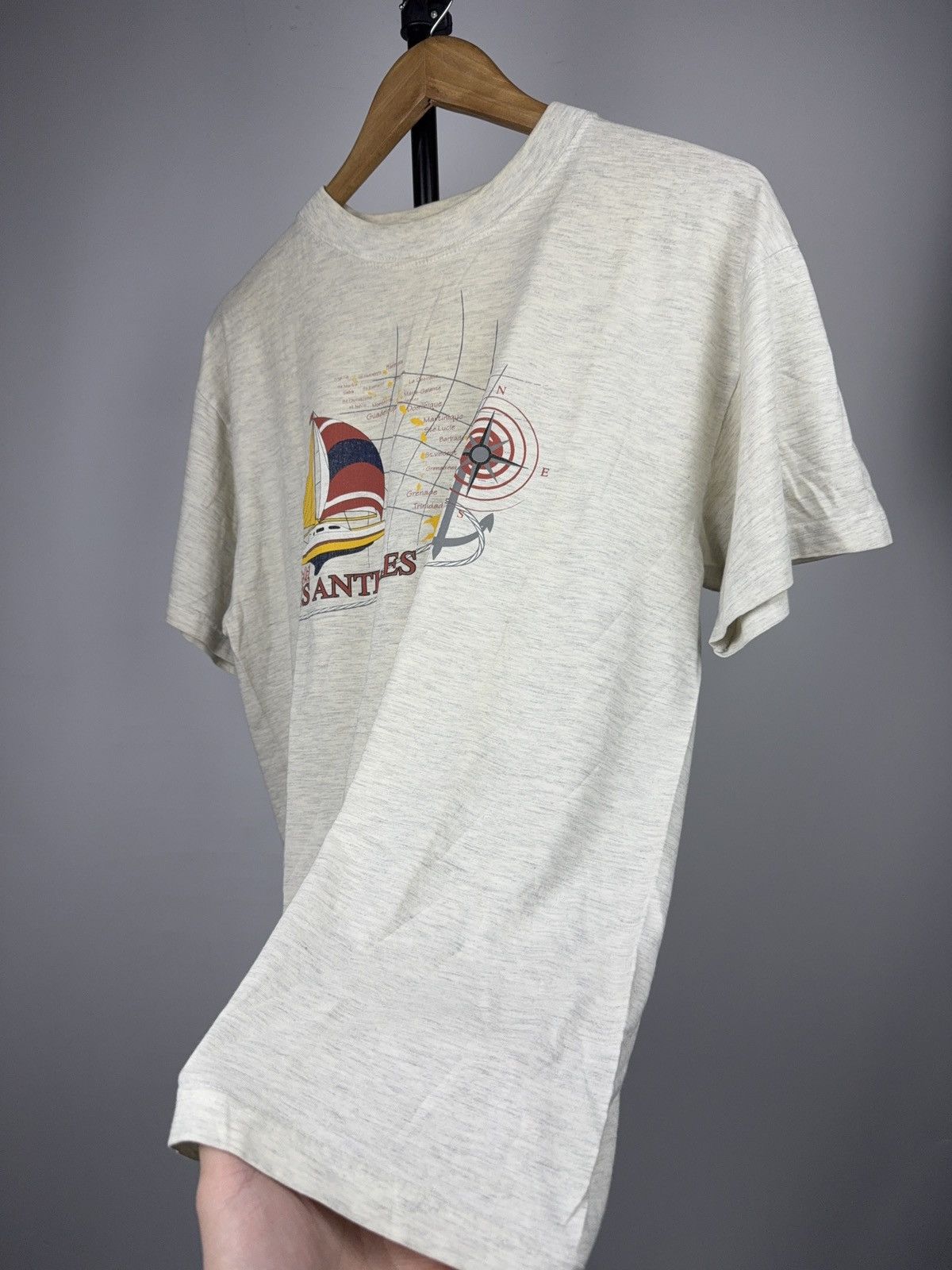 Vintage 90s Vintage Les Antilles Guadeloupe Sailboat Travel T-Shirt Size US M / EU 48-50 / 2 - 3 Thumbnail