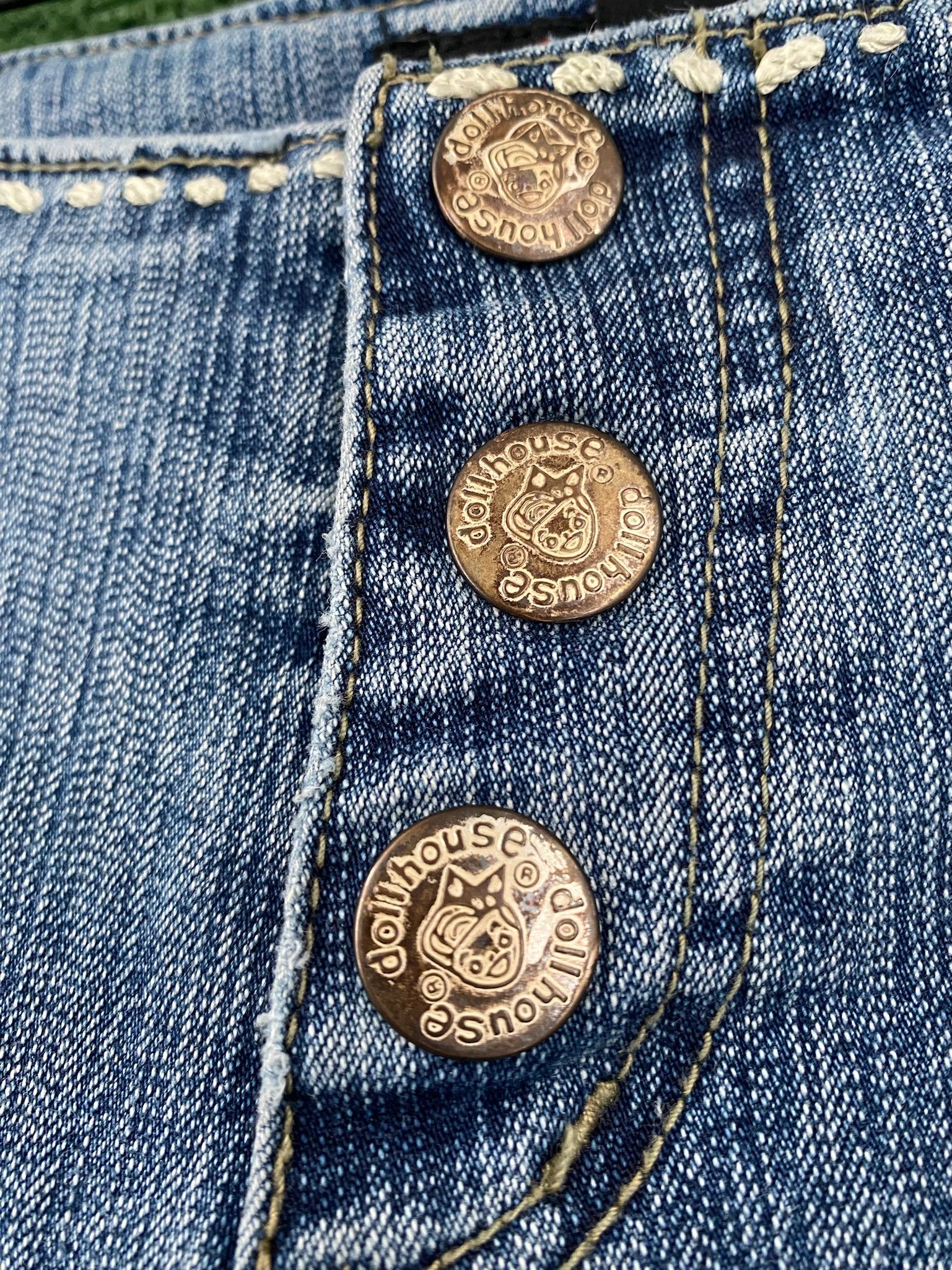 Other Y2K Dollhouse Crochet Flare Bell Bottom Jeans 26” Waist Size 26" / US 2 / IT 38 - 3 Thumbnail
