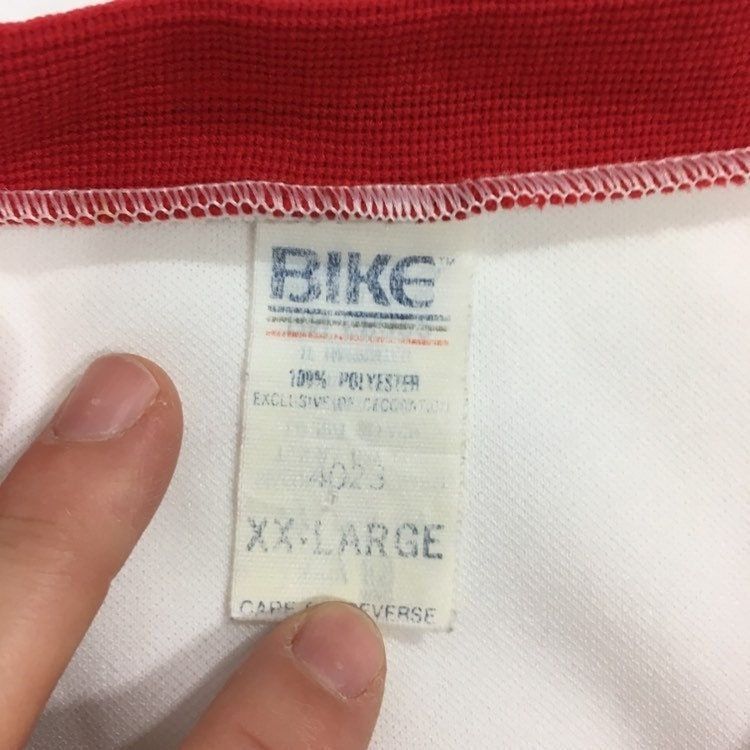 Other Vtg Bike White V Neck Red RINGER Jersey Streetwear T Shirt Size US XXL / EU 58 / 5 - 4 Thumbnail
