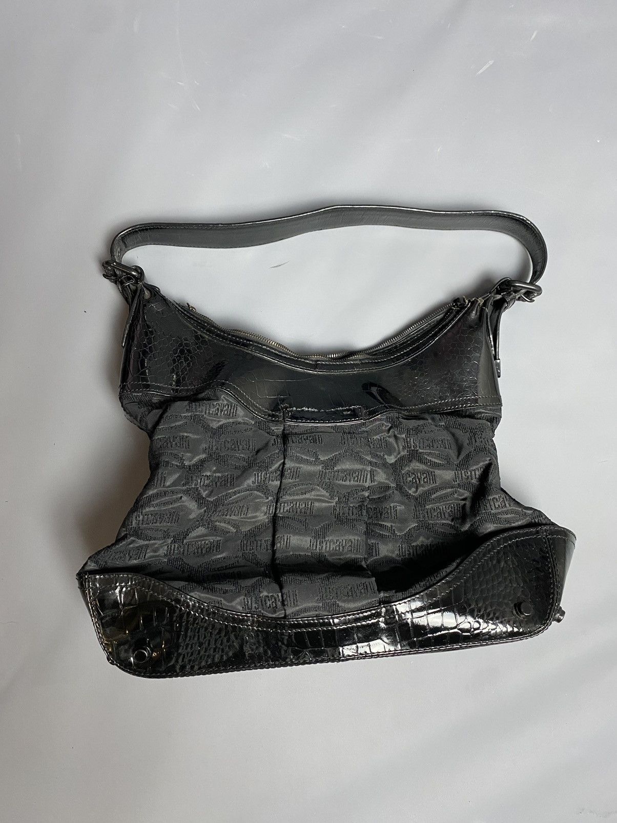 Just Cavalli Just Cavalli Shoulder Bag Black Monogram Leather trim Detail Size ONE SIZE - 10 Thumbnail