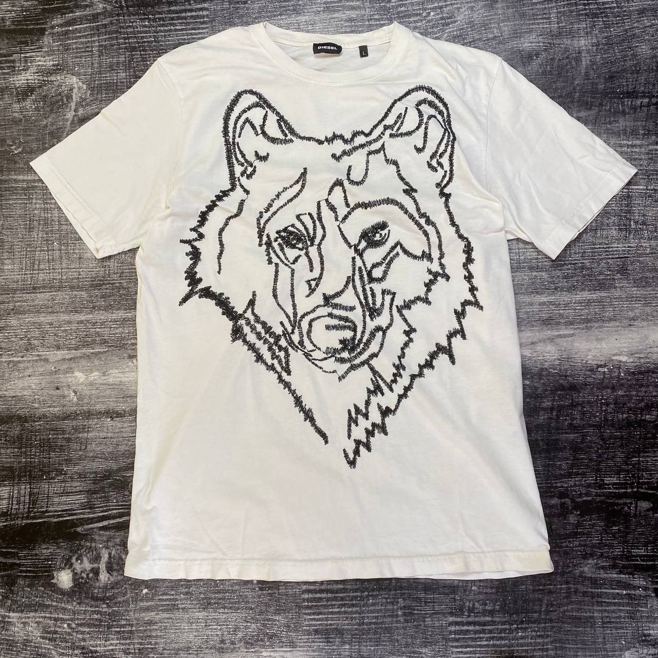 Diesel Diesel Wolf Embroidered Graphic T-Shirt White Size L (2010s) Size US L / EU 52-54 / 3 - 1 Thumbnail