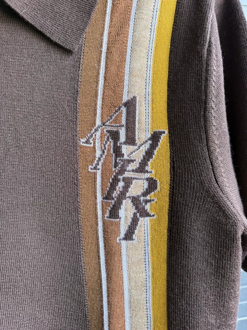 Amiri Amiri logo brown striped polo short sleeve Size US S / EU 44-46 / 1 - 2 Thumbnail
