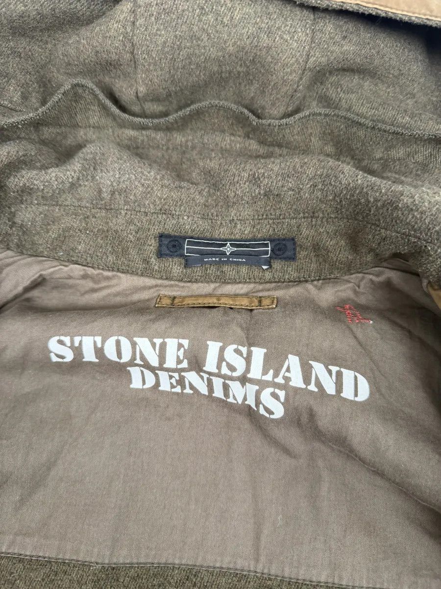 2000s Stone Island Brown Hooded Utility Bomber Jacket