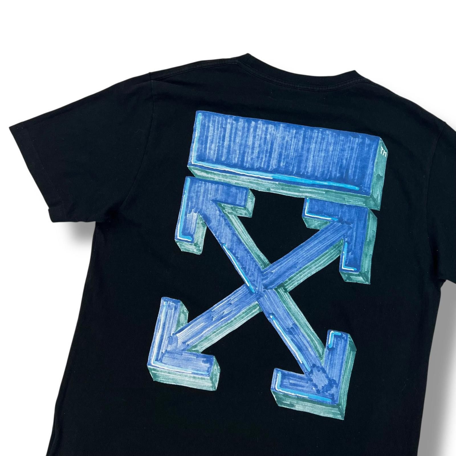 Off-White Off-White Blue Marker Arrows Black T-Shirt Size US L / EU 52-54 / 3 - 1 Thumbnail