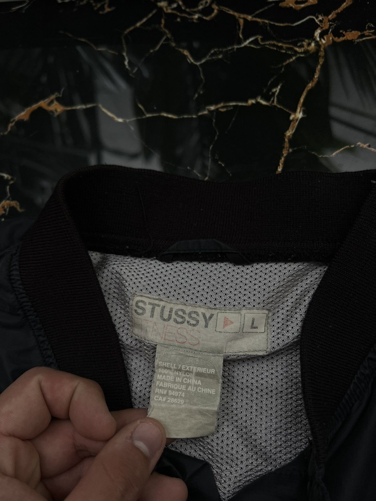 Stussy × Vintage 90’s STUSSY FITNESS RARE Y2K SMALL LOGO NYLON SWEATSHIRT Size US L / EU 52-54 / 3 - 5 Thumbnail