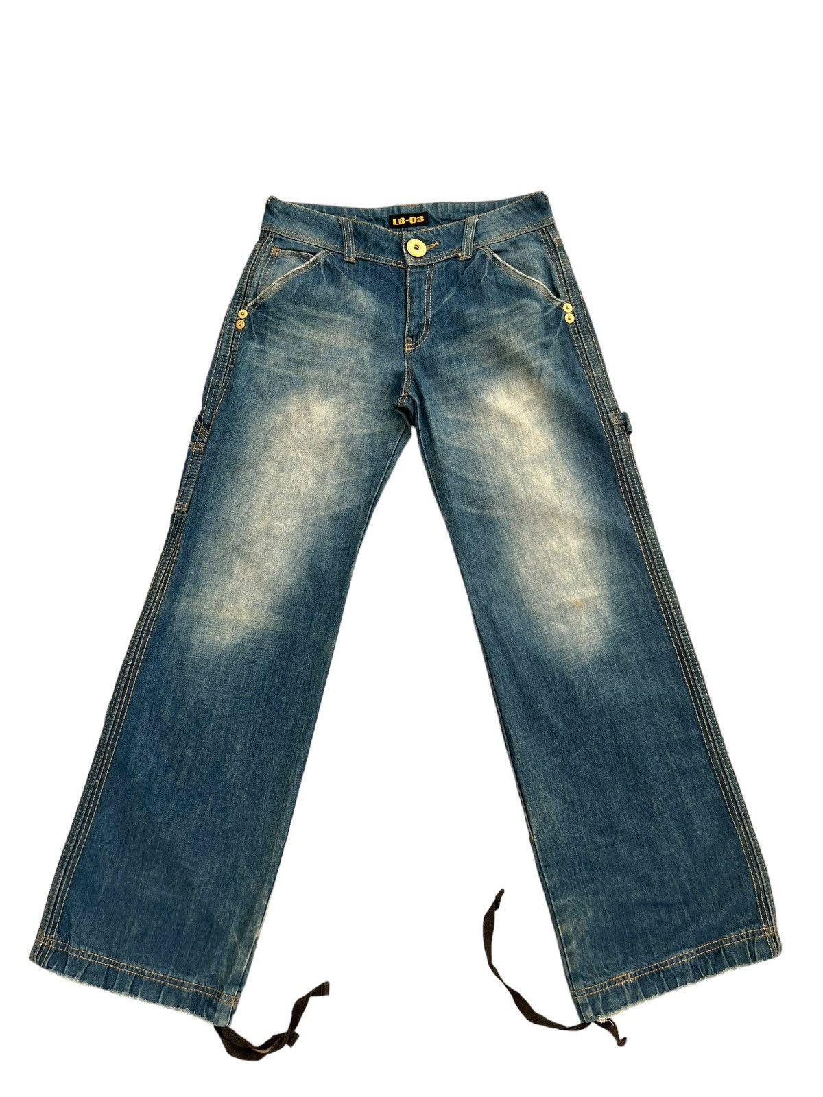 Vintage Vintage LB-03 Japan Dirty Muddy Denim Wide Leg Jeans Size US 30 / EU 46 - 1 Thumbnail