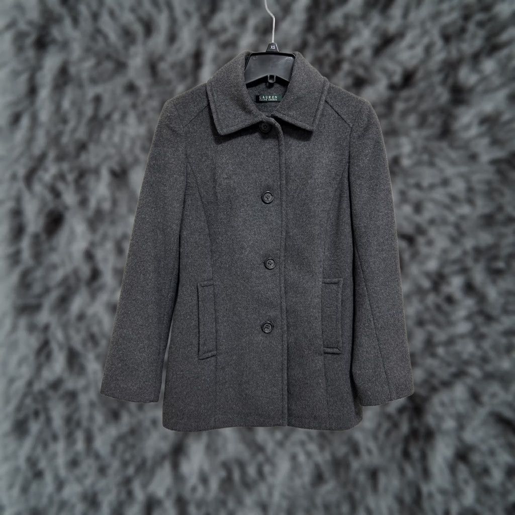 Ralph Lauren VINTAGE LAUREN RALPH LAUREN PeaCoat Womens Size 2 Gray Wool Laine Coat Blazer Jacket Size XS / US 0-2 / IT 36-38 - 1 Thumbnail