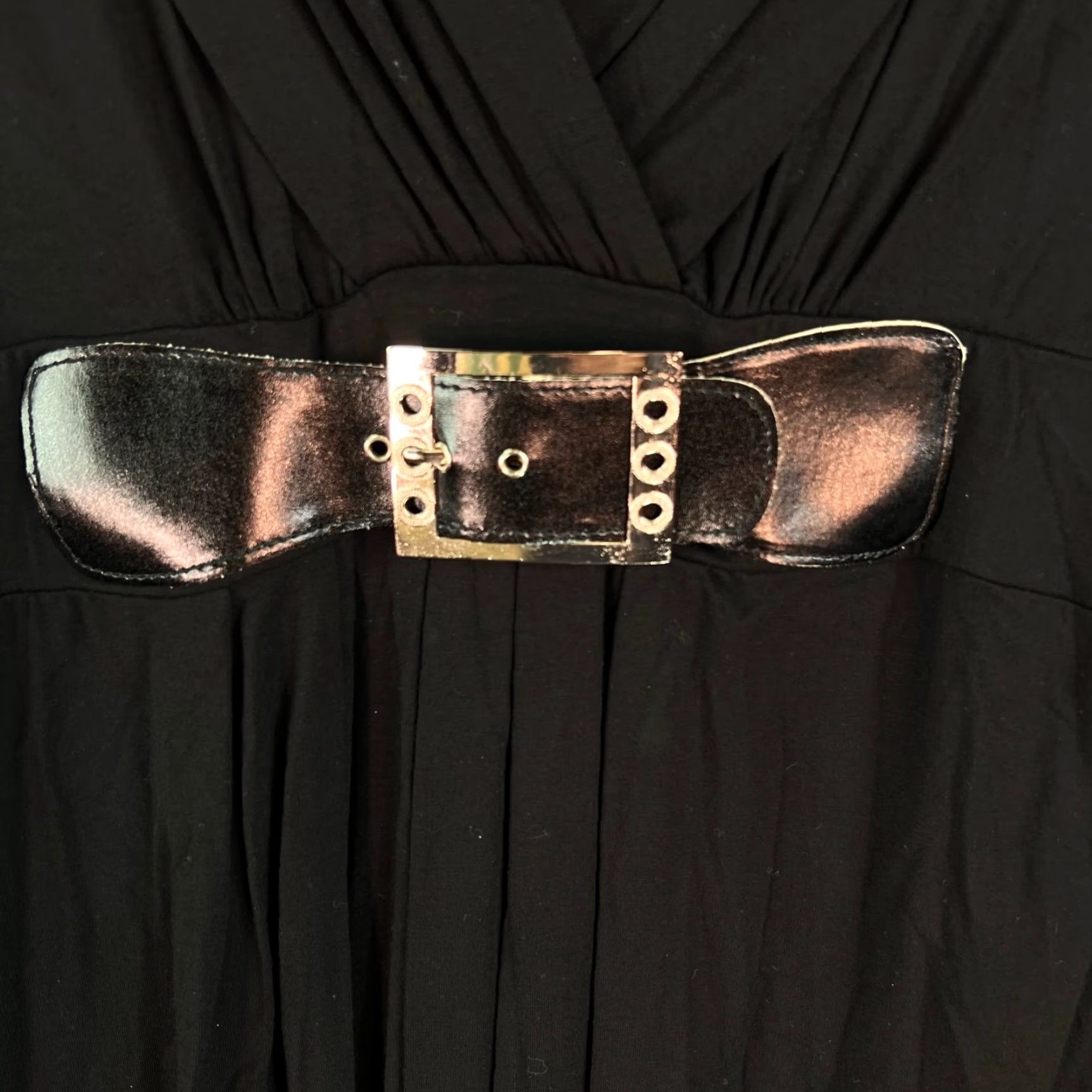 Vintage JTB Buckle Tie Dress Womens Size S Black Rayon Vintage Size S / US 4 / IT 40 - 2 Thumbnail