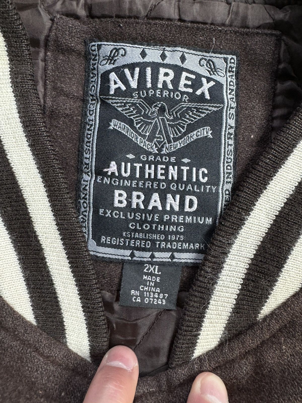 Avirex × Designer AVIREX - VARSITY WOOL BIG LOGO BOMBER JACKET VINTAGE Size US XL / EU 56 / 4 - 8 Thumbnail