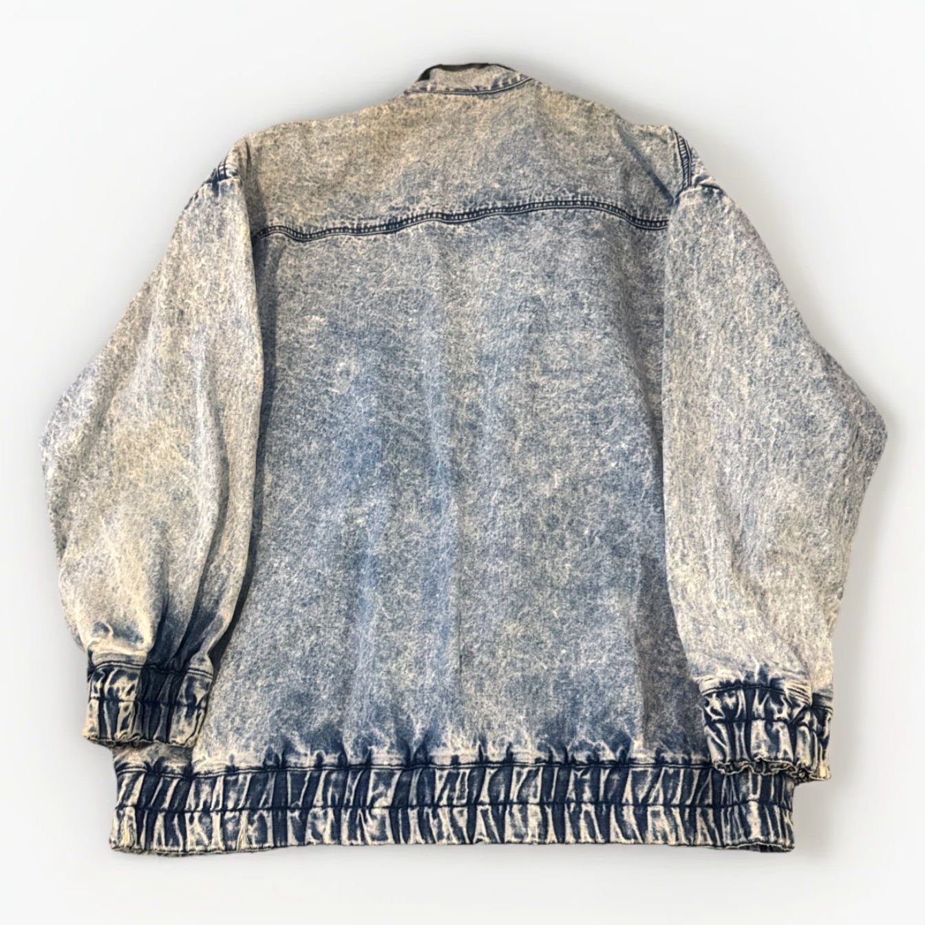 J Brand VINTAGE 80s Acid Wash Full Zip Cross Latch Button Upper Class Petites Brand S Jacket Blue Women's Biker 80s Theme, Cotton, Petite S, Women Size S / US 4 / IT 40 - 2 Thumbnail