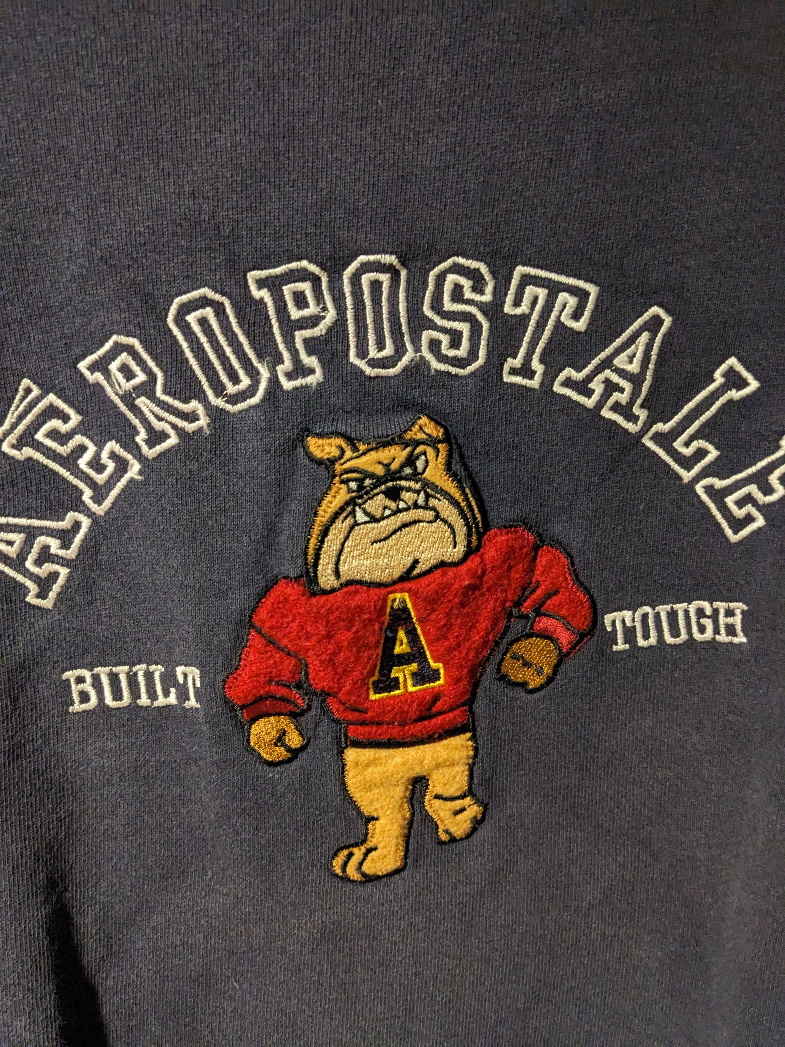 Aeropostale Vintage 90s Aeropostale Built Tough Bull Dog Sweatshirt Size US L / EU 52-54 / 3 - 2 Thumbnail