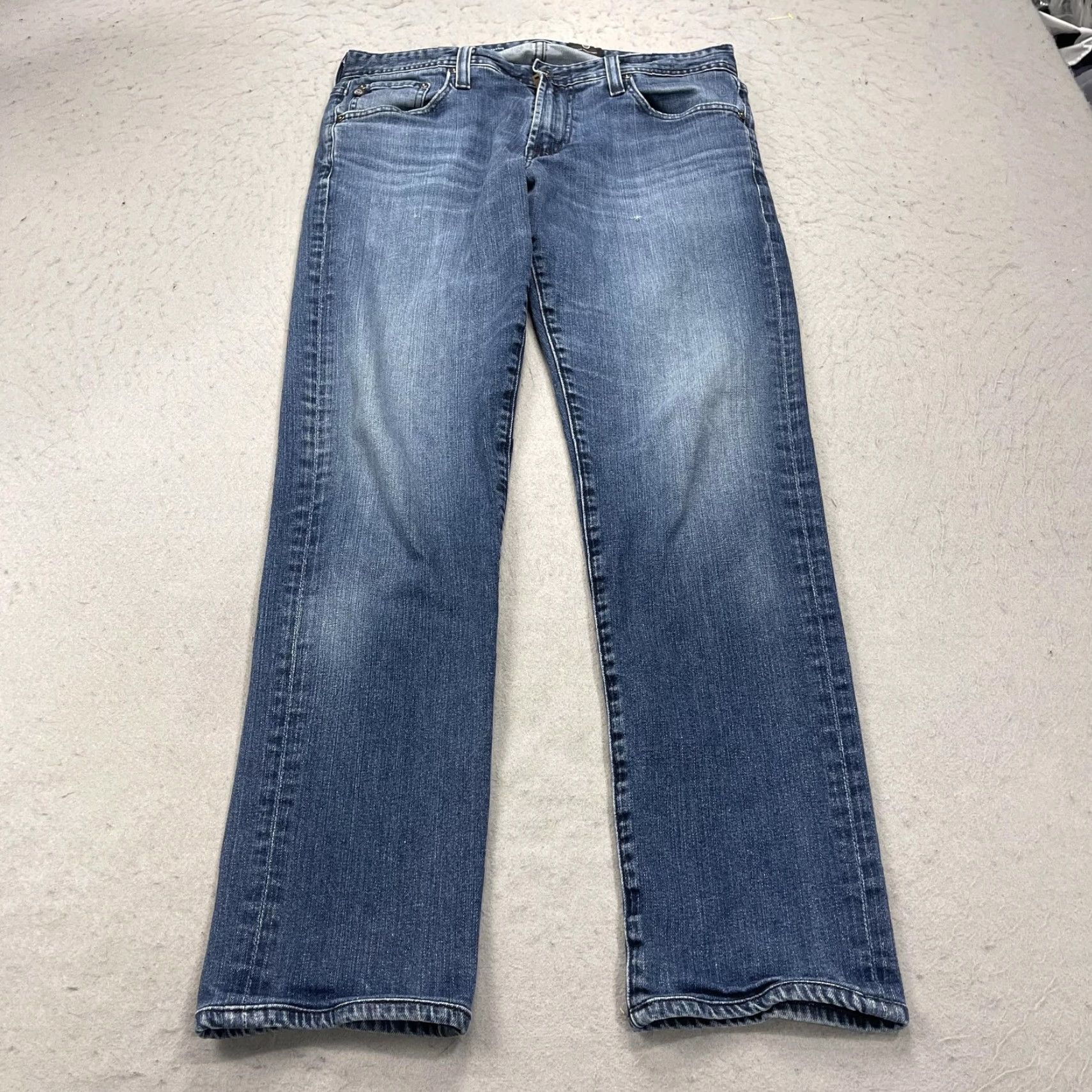Vintage AG Adriano Goldschmied The Tellis Jeans Slim Straight 32x31 Blue Denim Stretch Mens Modern Straight Leg Size US 32 / EU 48 - 2 Thumbnail