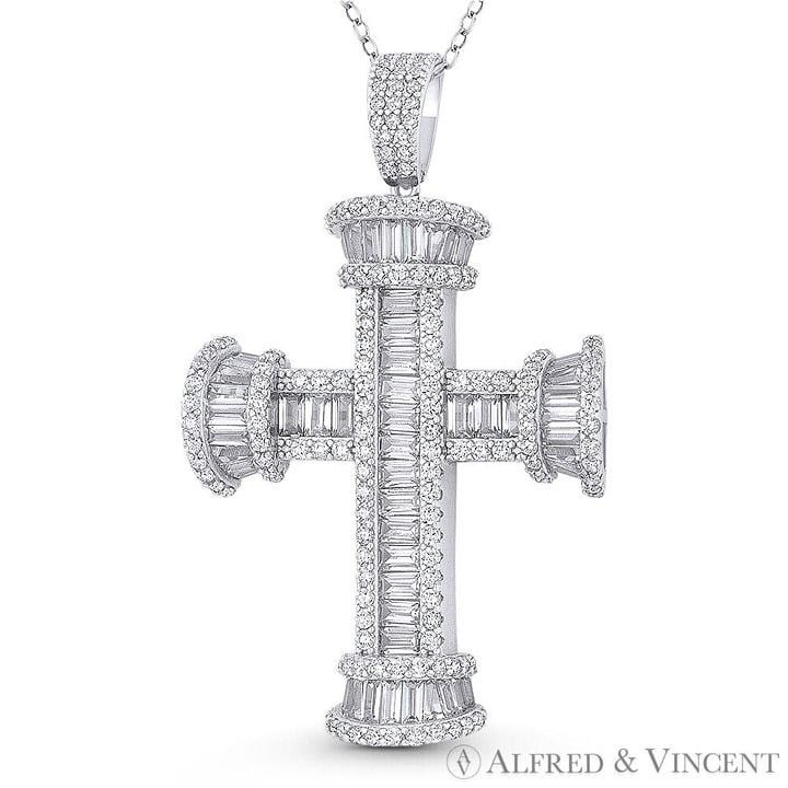 Other Large St. John's Cross CZ Pendant in .925 Sterling Silver Size ONE SIZE - 1 Preview