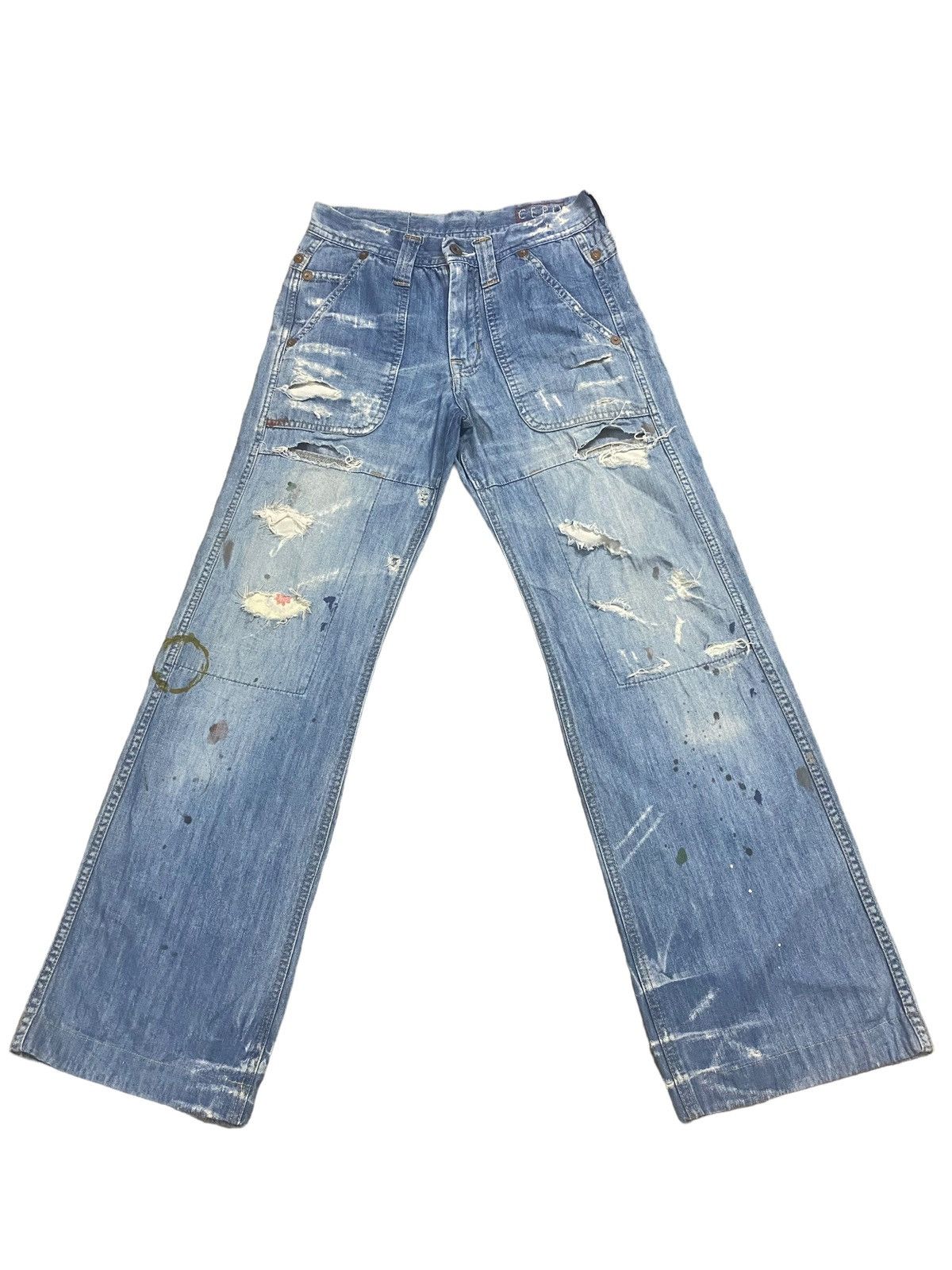 🔥Flare🔥 Cepo Work Multipocket Distress Buckle Jeans