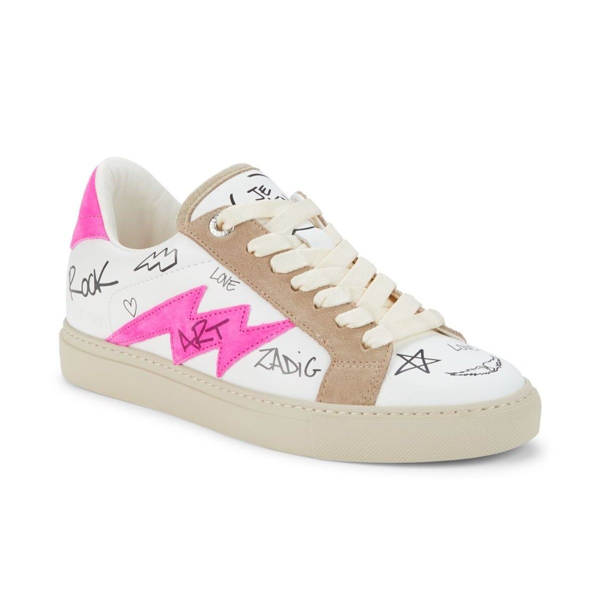 Zadig & Voltaire Charms Print Logo Leather & Suede Sneakers EU 40 / US 10 NEW Size US 10 / IT 40 - 1 Thumbnail