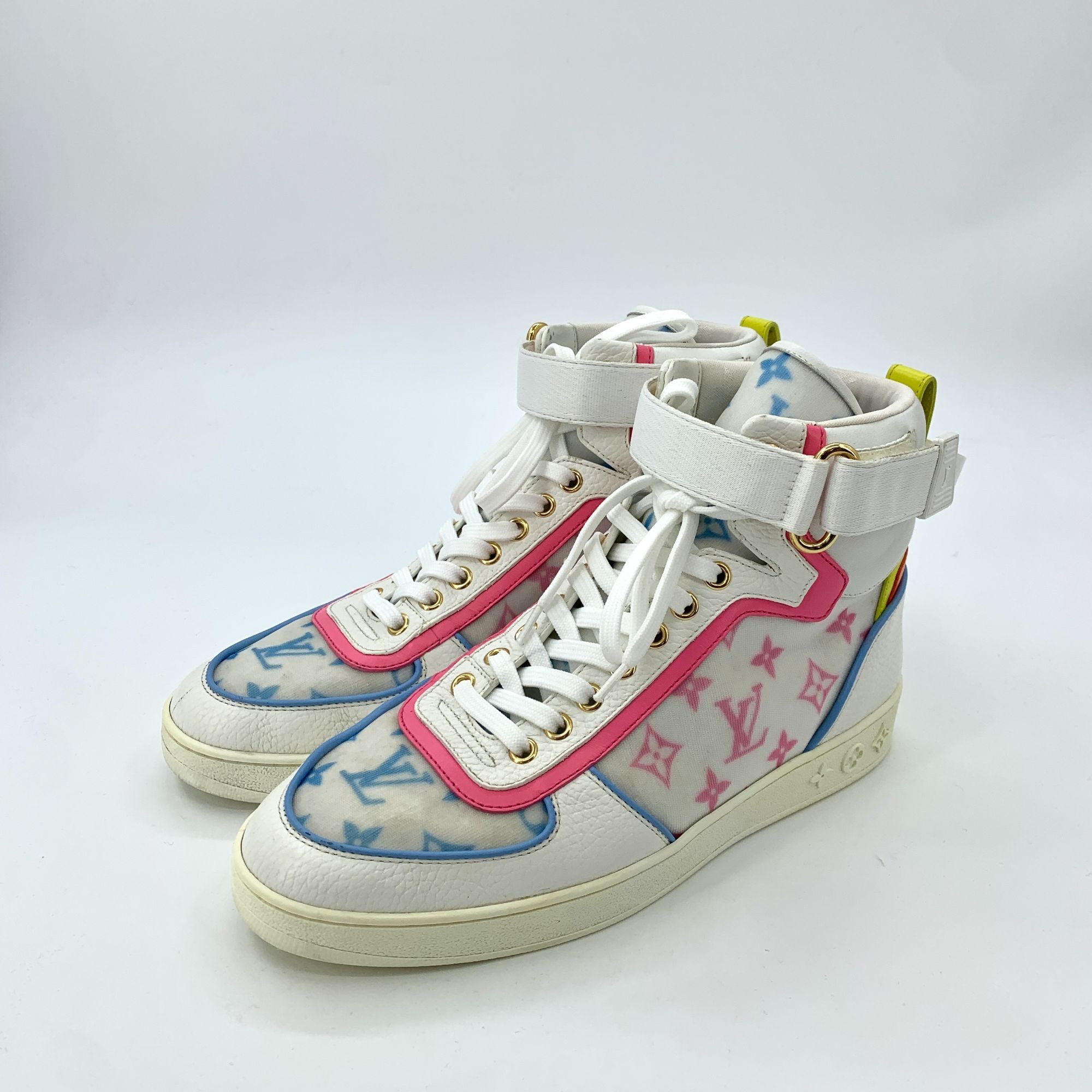 Louis Vuitton Louis Vuitton Color-Blocked Monogram Logo High-Top Sneakers Size US 9.5 / IT 39.5 - 10 Thumbnail