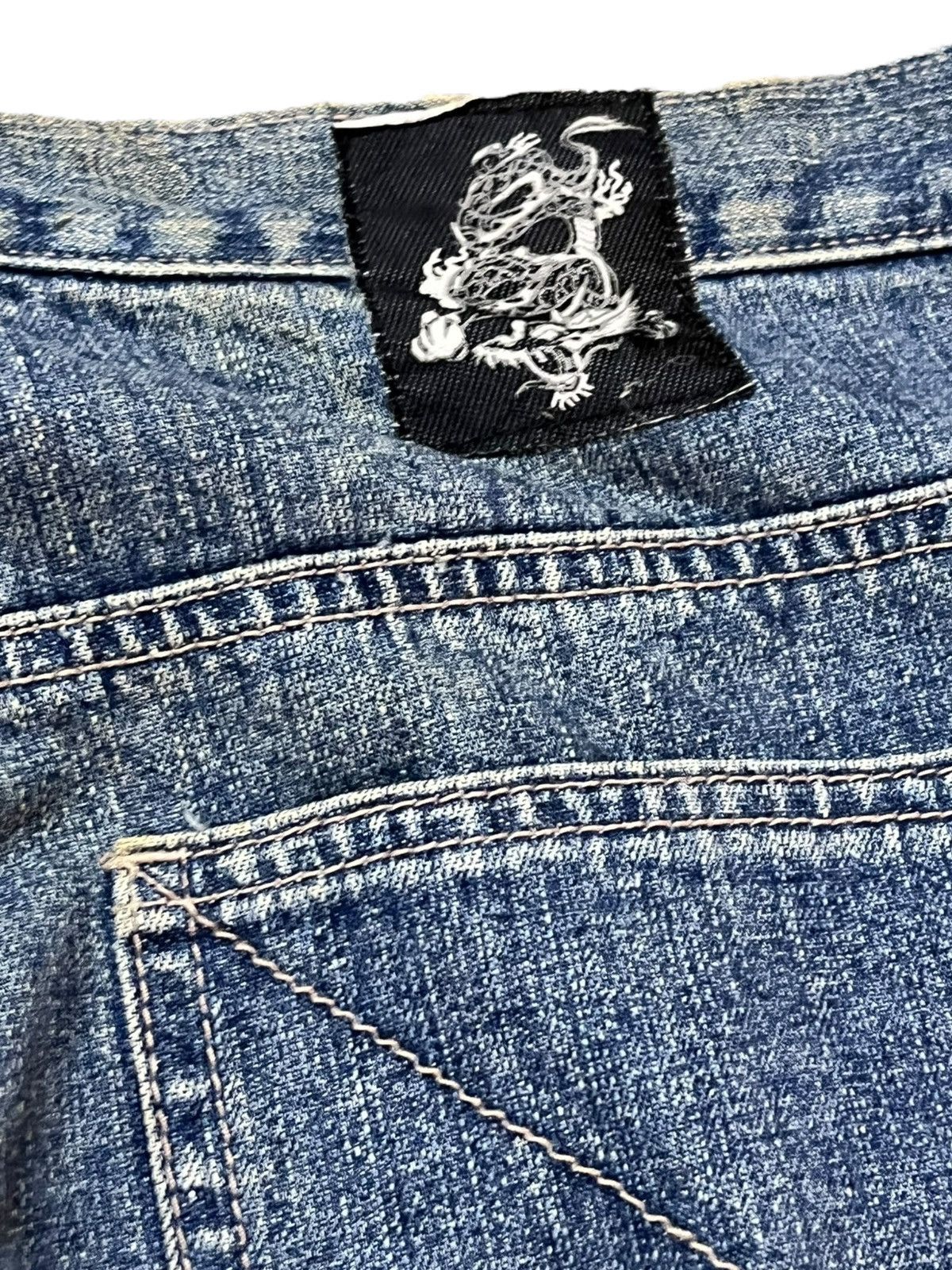 TWONESS Vintage Top Town Mudwash Dragon Printed Denim Size US 32 / EU 48 - 9 Thumbnail