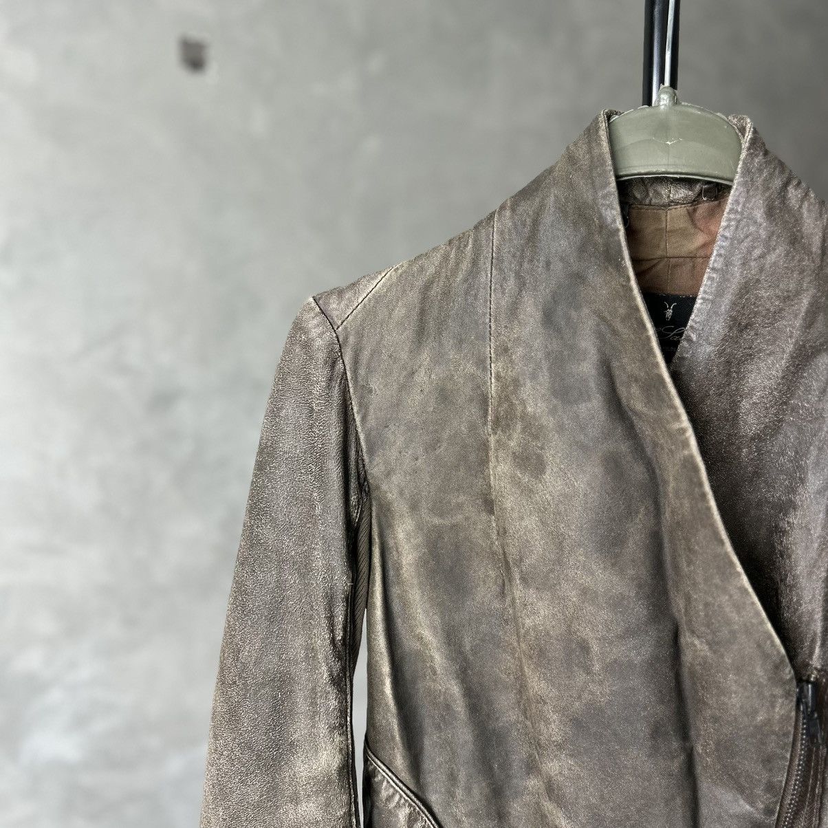 Allsaints Allsaints Faded Asymmetric Rick Owens Vibe Leather Jacket Size S / US 4 / IT 40 - 8 Thumbnail