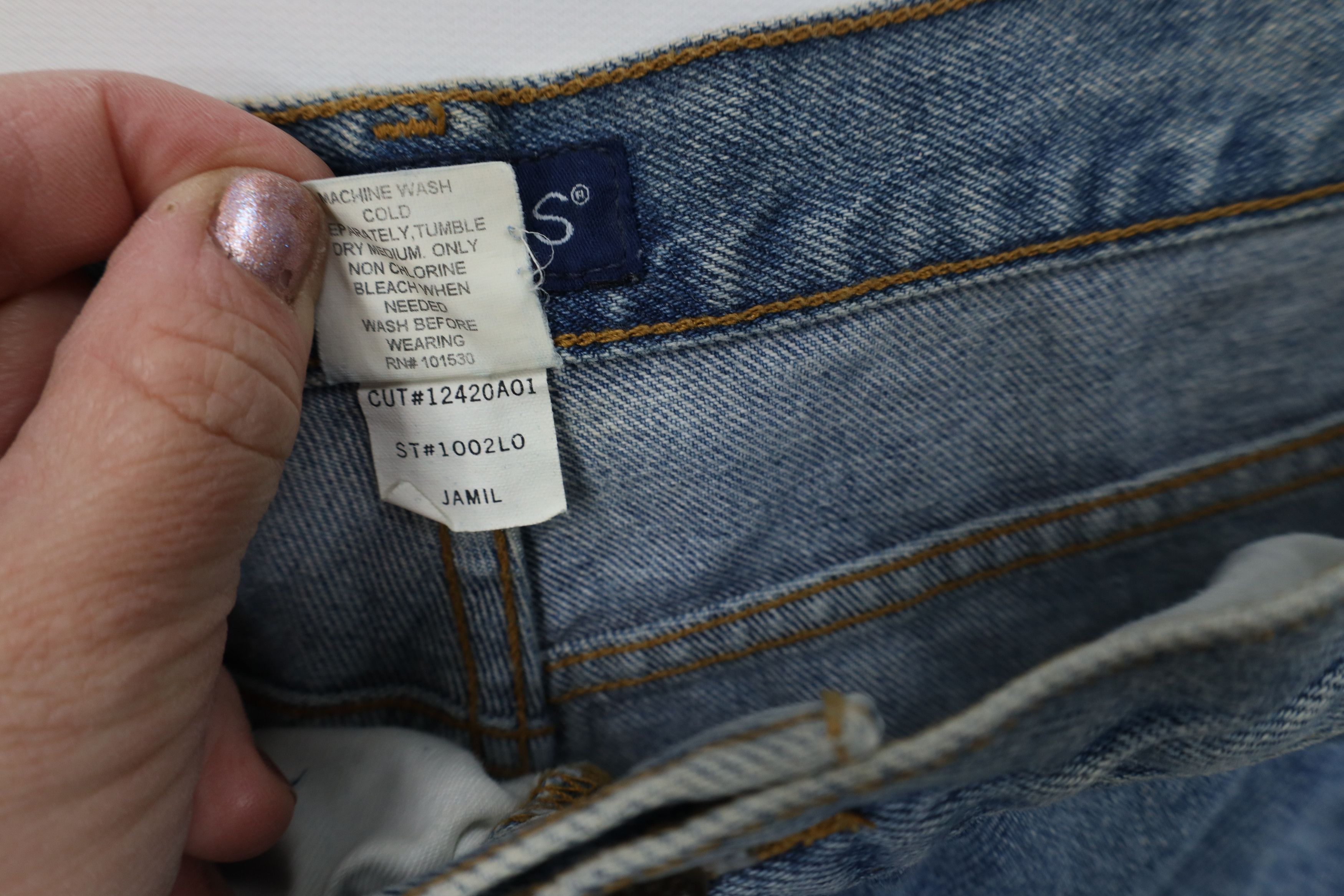 Vintage Deadstock Vintage 90s Streetwear Fit Denim Jeans Blue Cotton Size 24" / US 00 / IT 34 - 9 Thumbnail