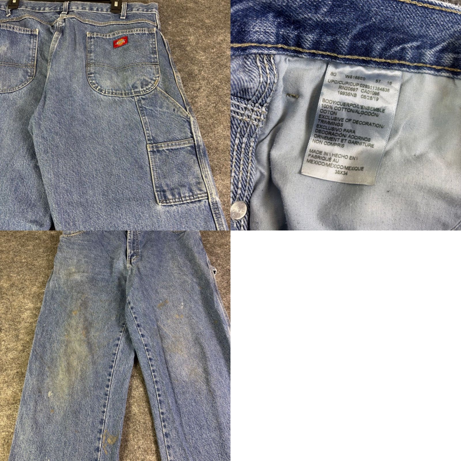 Dickies VINTAGE Dickies Jeans Mens Carpenter Blue Denim Workwear Relaxed Fit 36x33 Mens Size US 36 / EU 52 - 8 Thumbnail