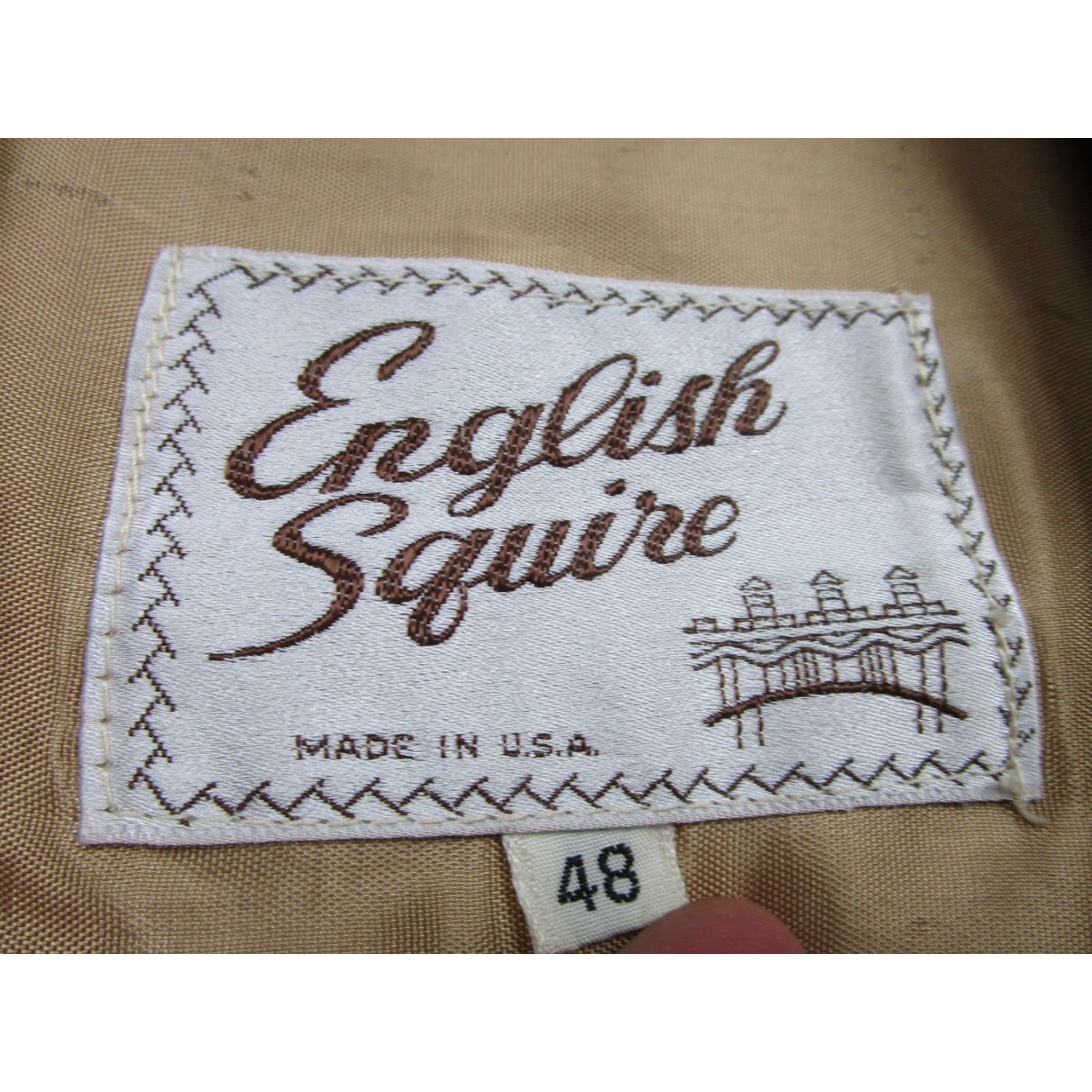 Vintage VINTAGE English Squire Overcoat Mens 48 Beige Corduroy Car Coat Lined Made in USA Size US M / EU 48-50 / 2 - 6 Thumbnail